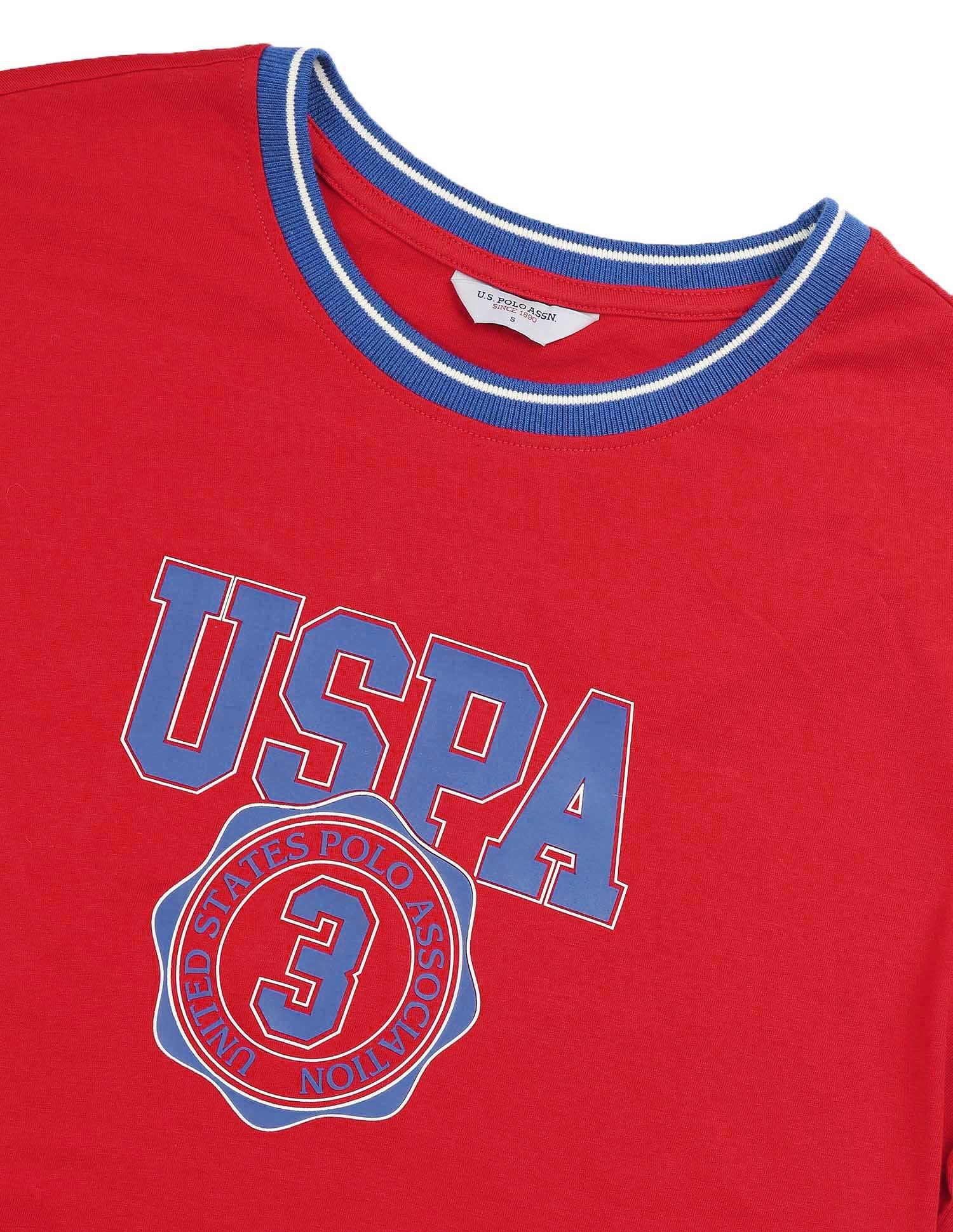 Brand Printed Boxy T-Shirt Red - U.S. POLO ASSN. | Large