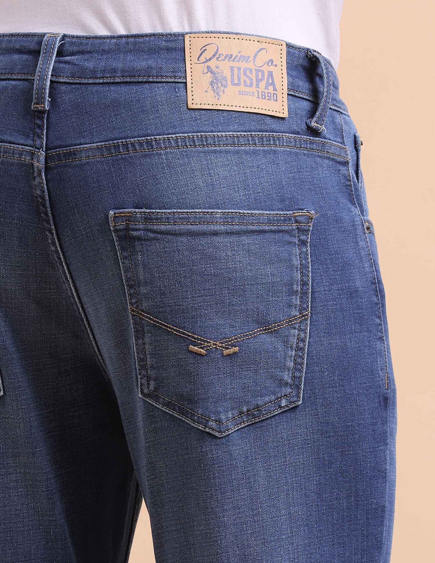 Cole Comfort Cropped Fit Blue Jeans Blue - U.S. POLO ASSN. | Large