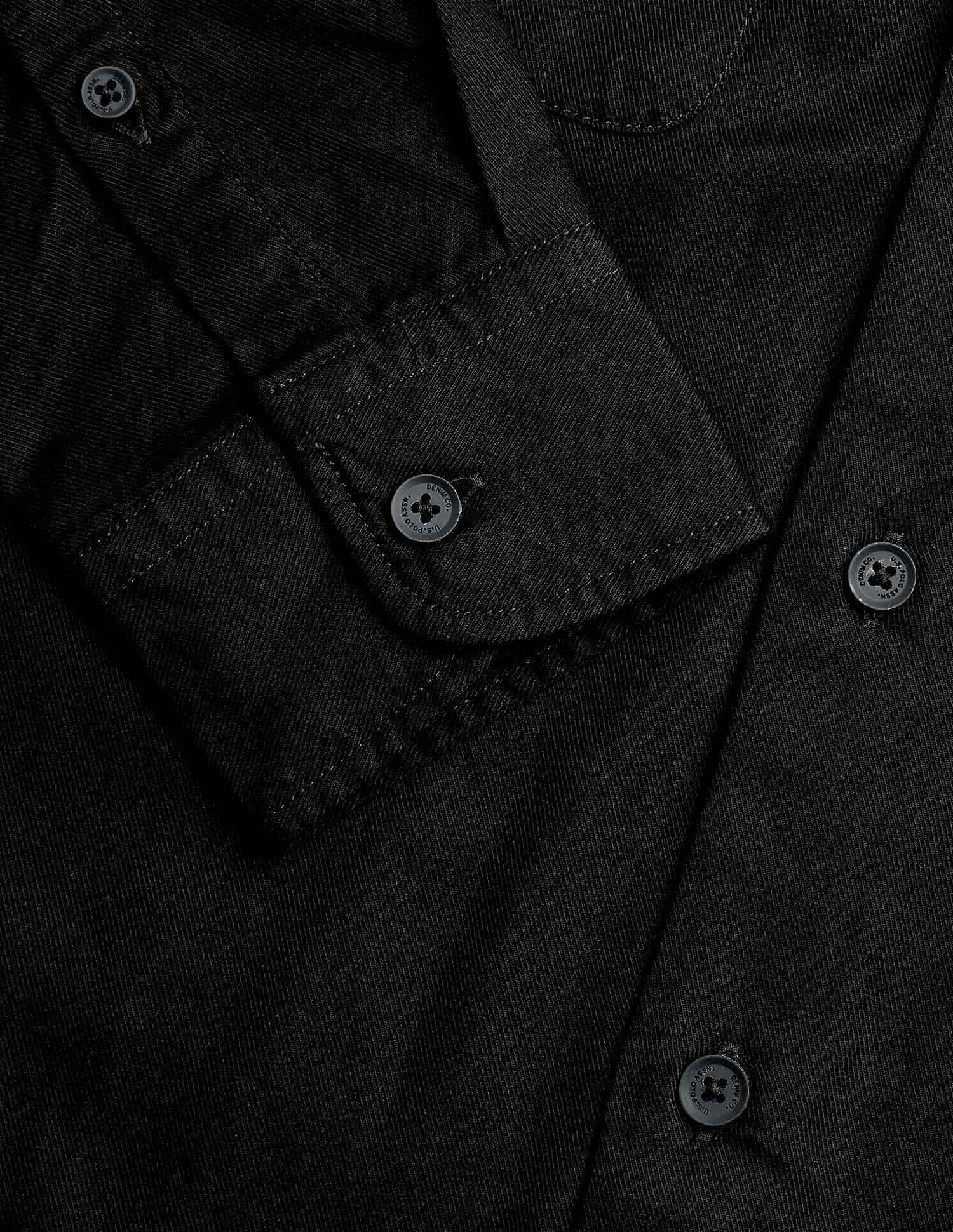 Textured Pure Cotton Shirt Black - U.S. Polo Assn. India | Large