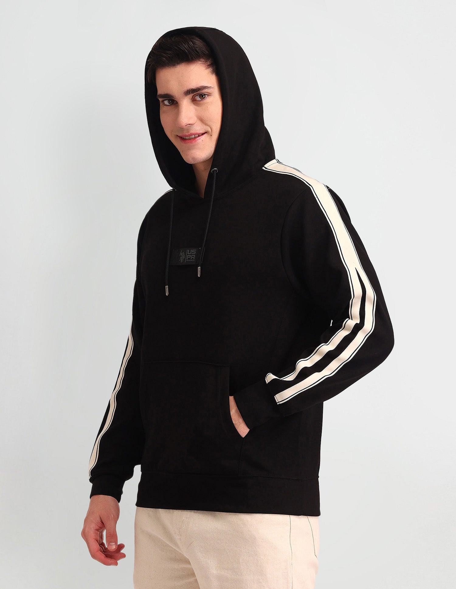 Regular Fit Logo Sweatshirt Black - U.S. Polo Assn. India | Large