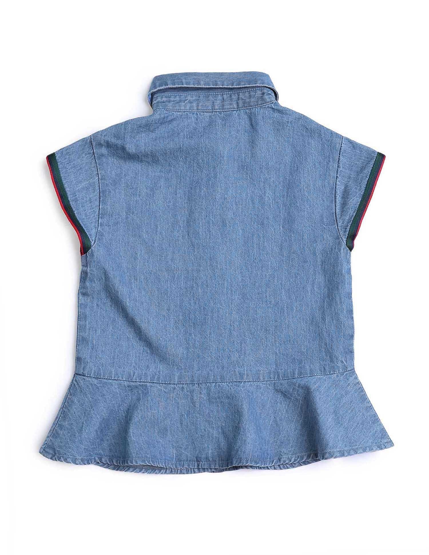 Girls Denim Solid Co-Ords Blue - U.S. POLO ASSN. | Large