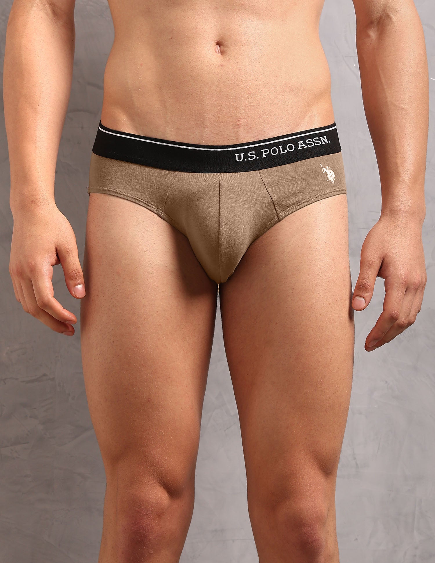 Cotton Stretch Breathable OEB18 Briefs - Pack Of 2 Uspa Black and Chinon Green - U.S. POLO ASSN. | Large