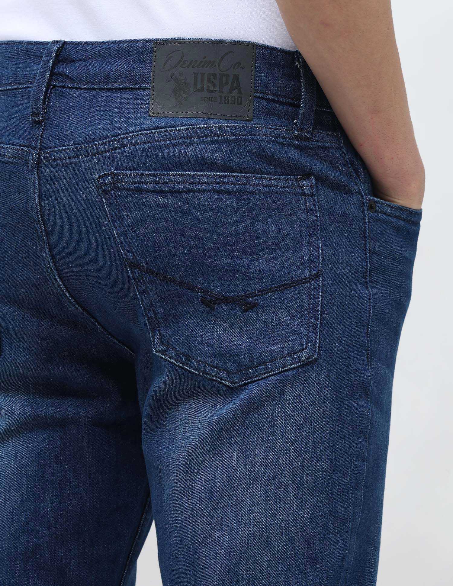 Brandon Slim Tapered Fit Whiskered Jeans Indigo - U.S. POLO ASSN. | Large