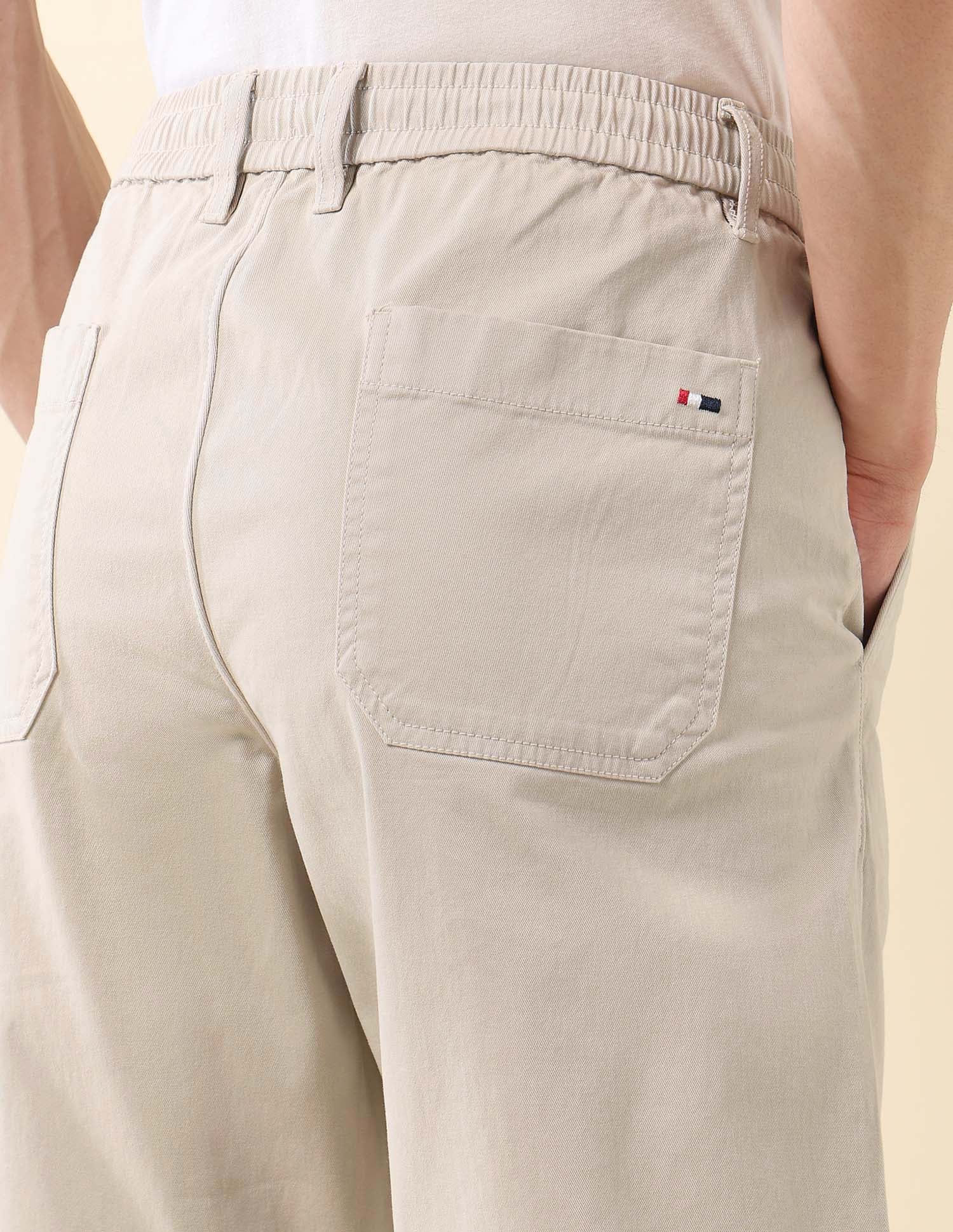 Slim Fit Solid Chino Shorts Ecru - U.S. Polo Assn. India | Large