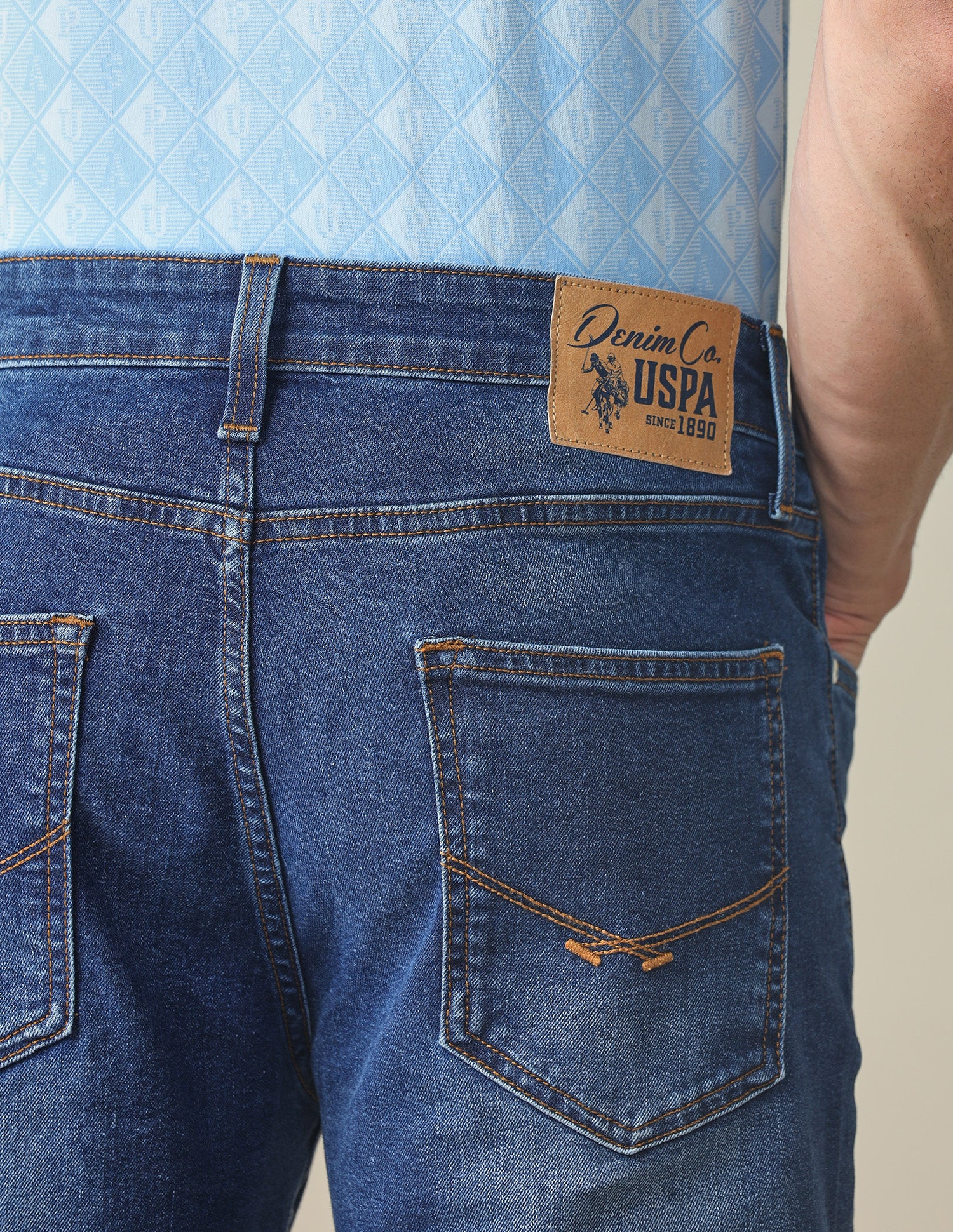 Harold Slim Straight Fit Blue Jeans Dark Indigo - U.S. POLO ASSN. | Large