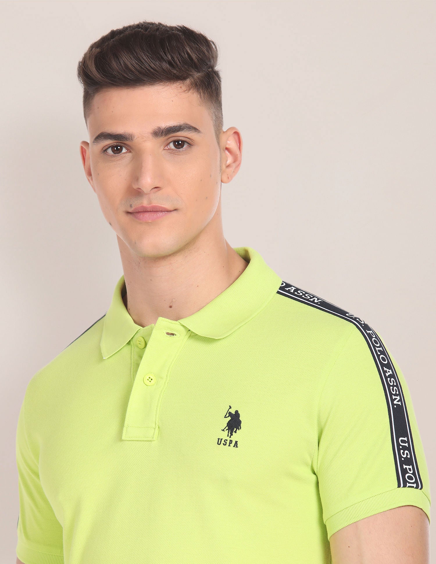 Slim Fit Cotton Polo Shirt Light Green - U.S. POLO ASSN. | Large