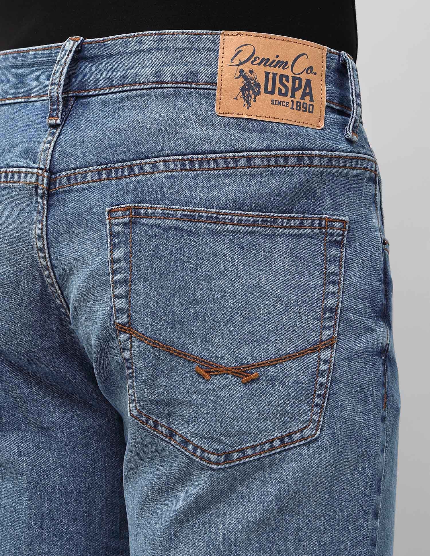 Brandon Slim Tapered Fit Blue Jeans Blue - U.S. Polo Assn. India | Large