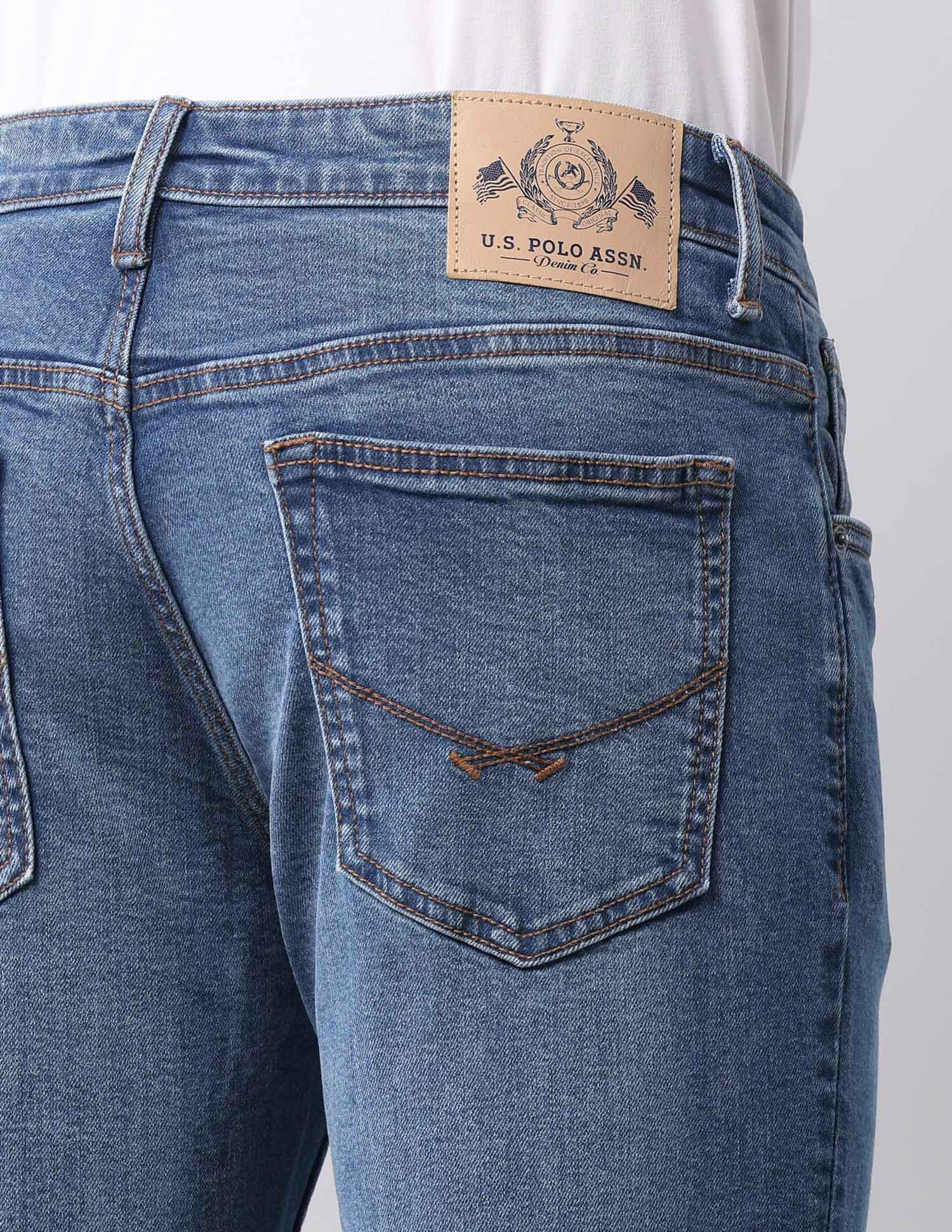 Brandon Slim Tapered Fit Blue Jeans Blue - U.S. Polo Assn. India | Large