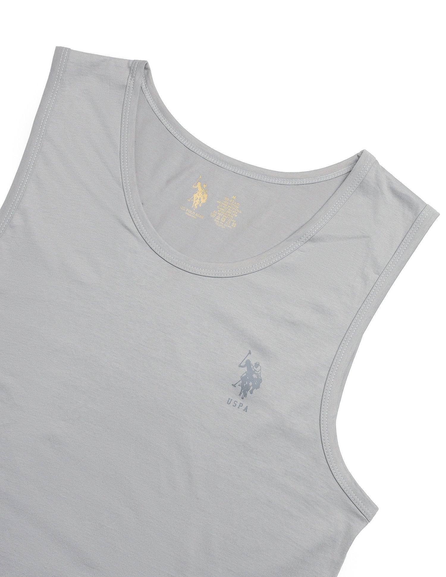 Pure Cotton Printed OEV10 Vest Flint Grey - U.S. Polo Assn. India | Large