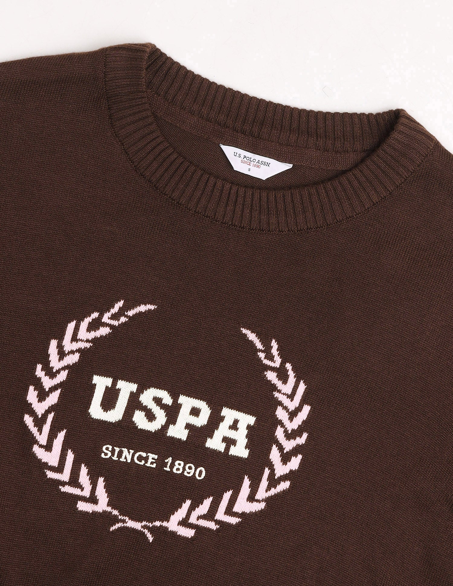 Brand Patterned Knit Regular Fit Sweater Brown - U.S. Polo Assn. India | Large
