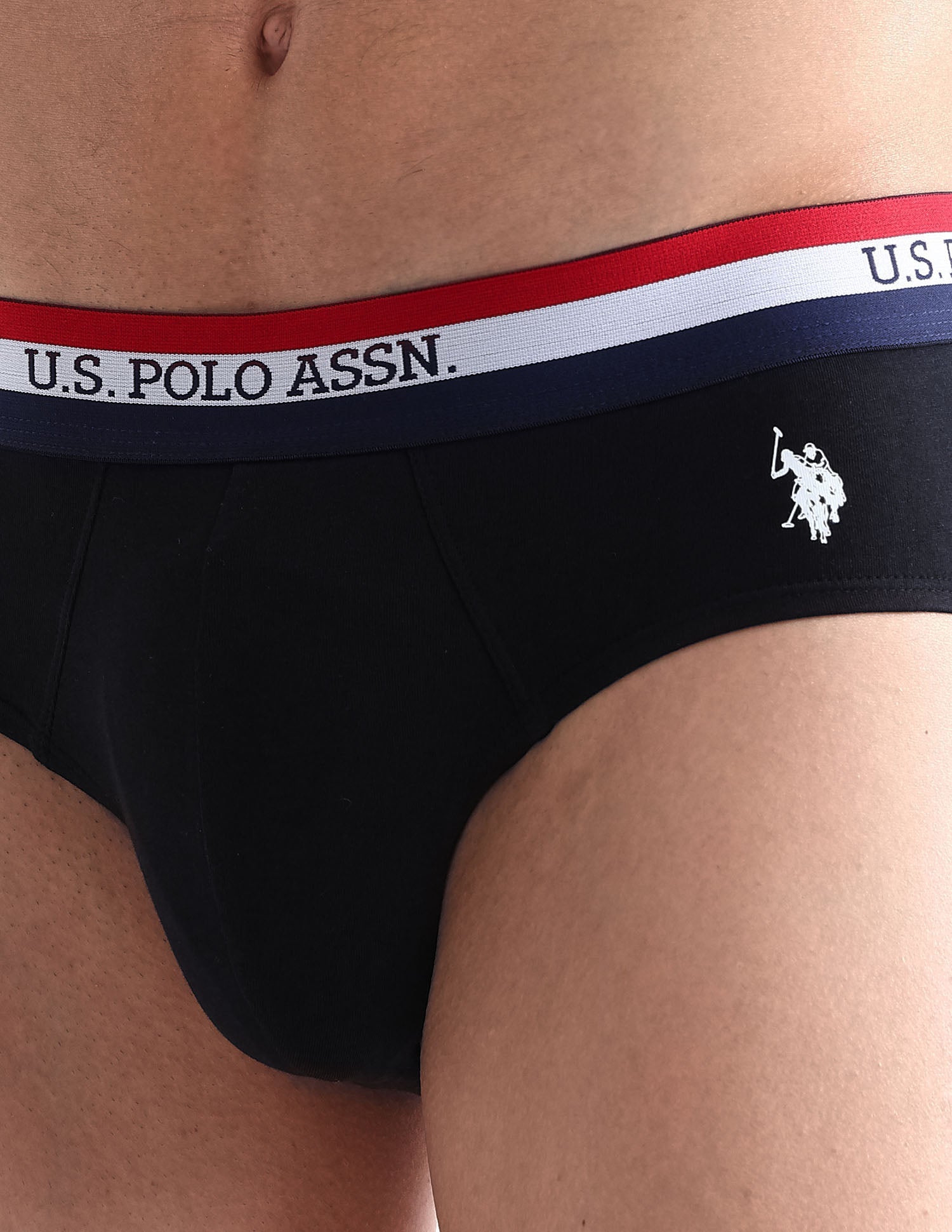 Striped Waistband EB002 Briefs - Pack Of 2 Black and Blue - U.S. POLO ASSN. | Large
