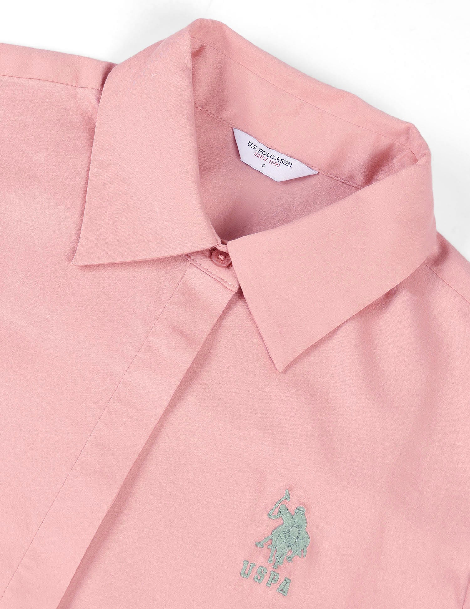 Satin Regular Fit Shirt Light Pink - U.S. POLO ASSN. | Large
