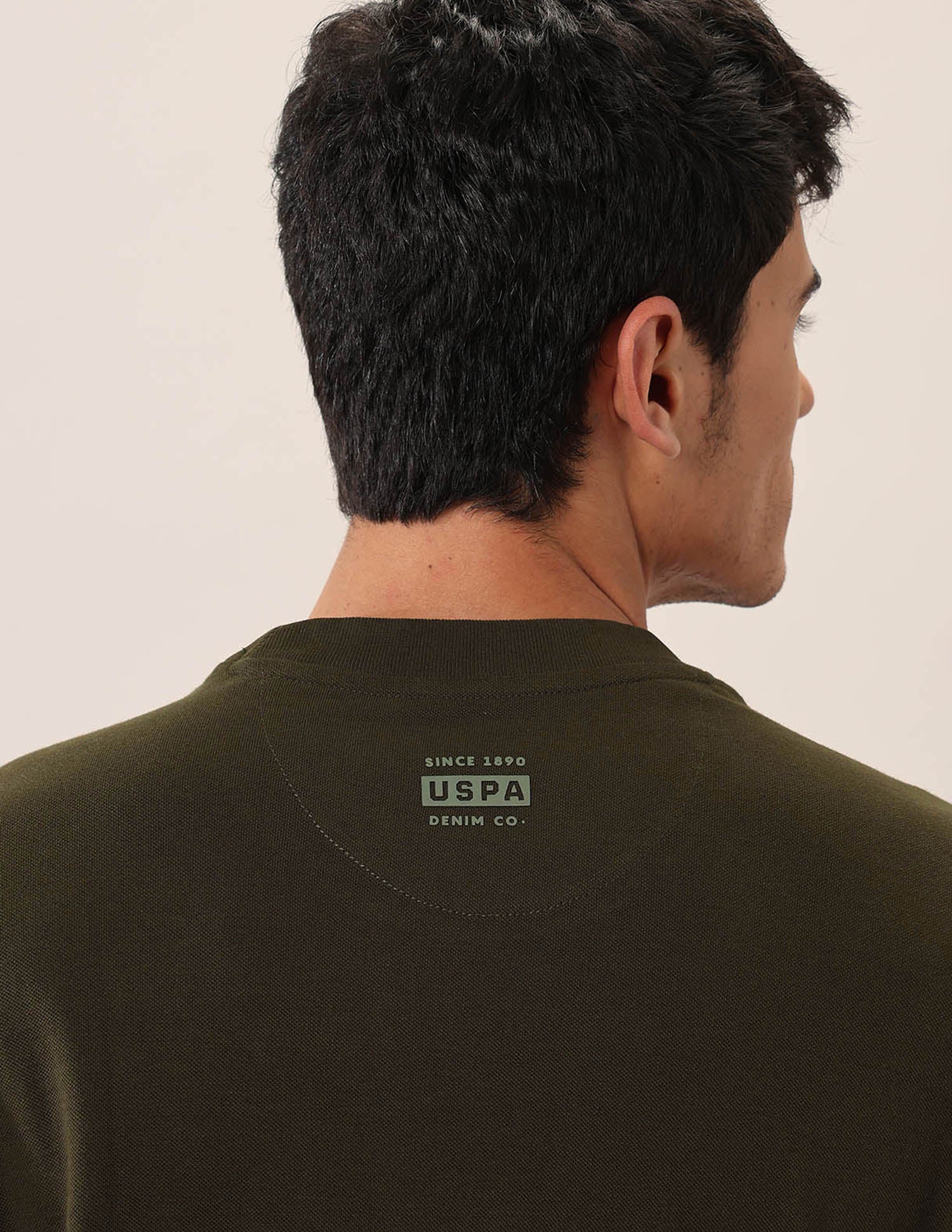 Brand Printed Relaxed Fit T-Shirt Olive - U.S. Polo Assn. India | Large