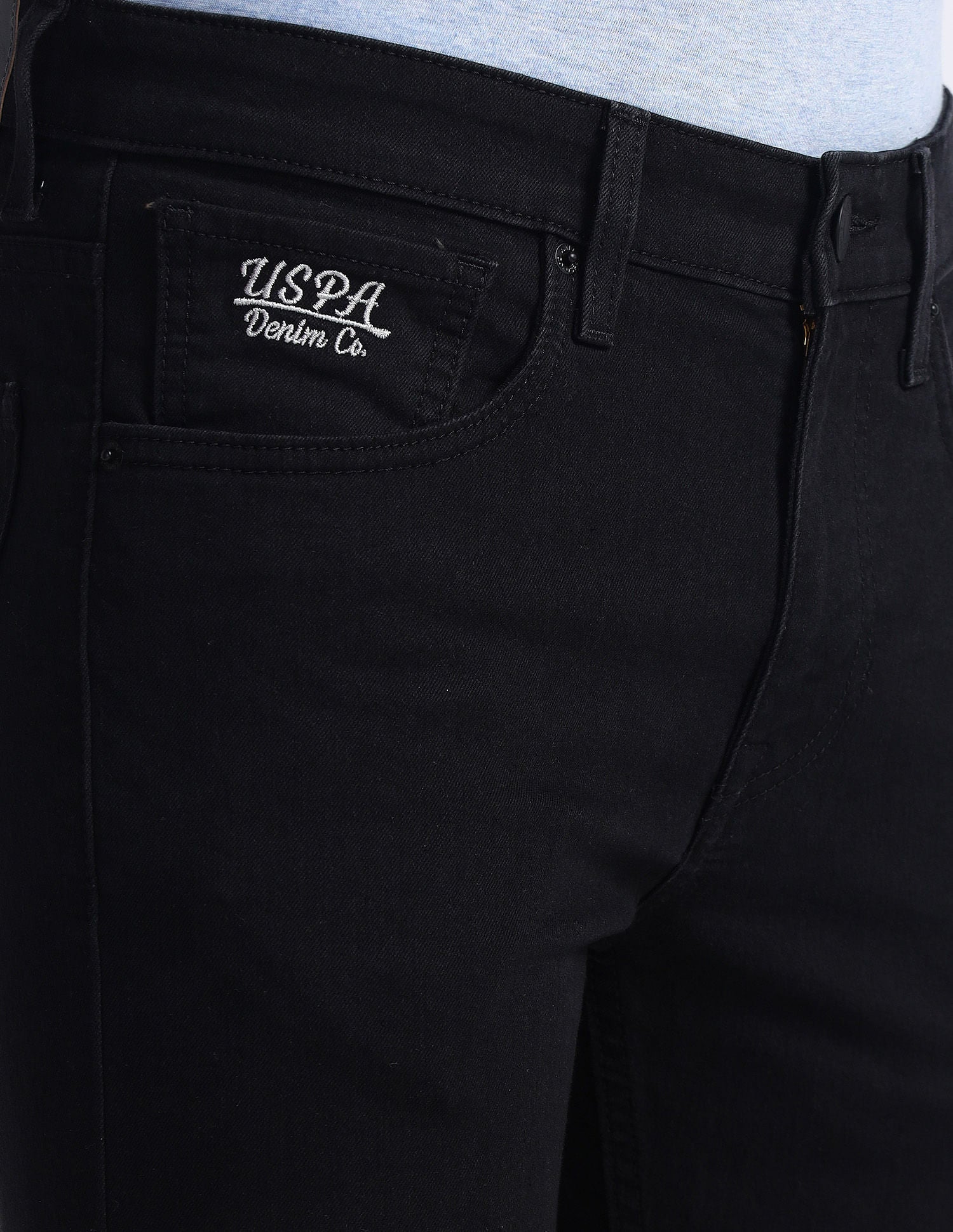 Regallo Skinny Fit Black Jeans Black - U.S. Polo Assn. India | Large