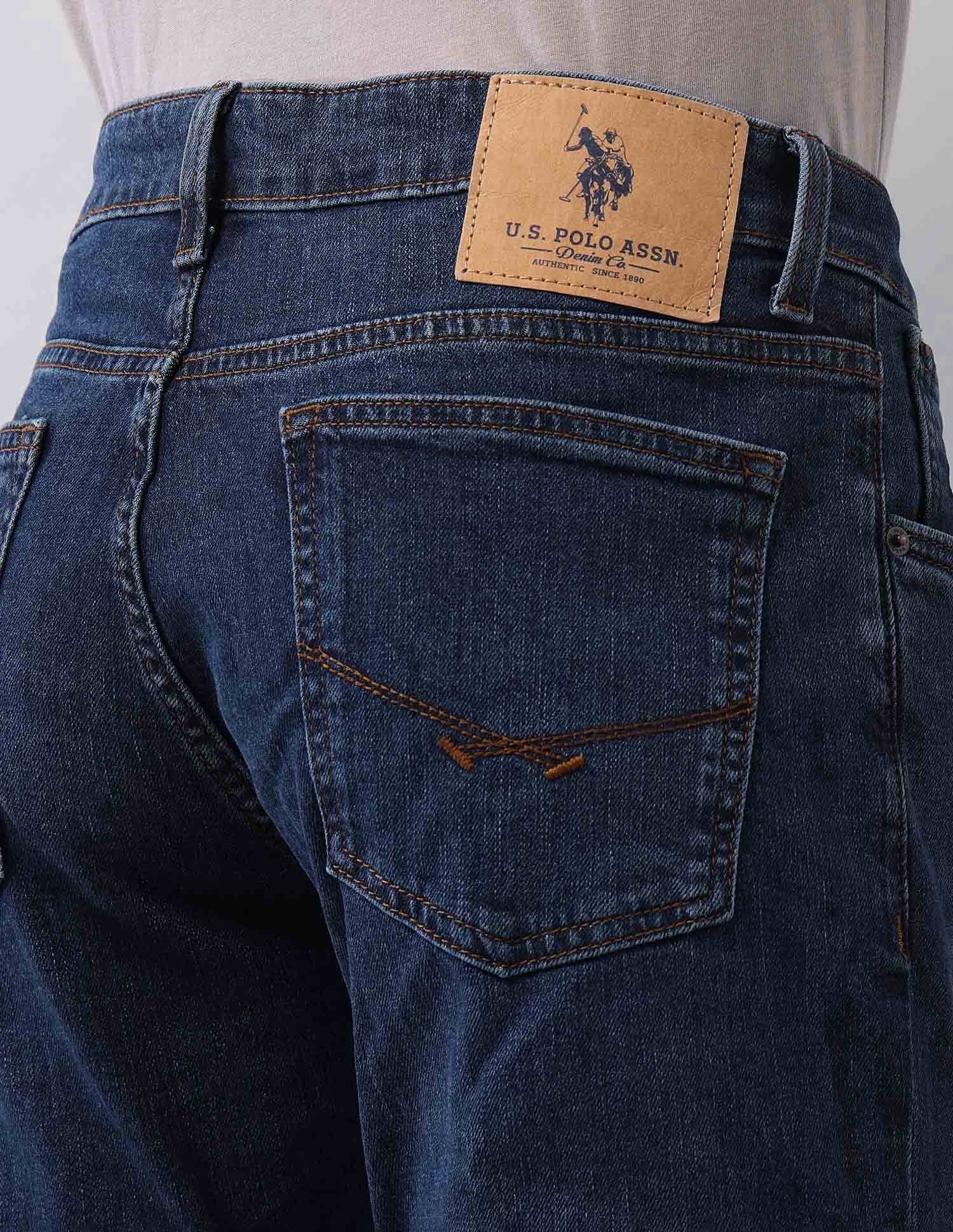 Brandon Slim Tapered Fit Blue Jeans Blue - U.S. POLO ASSN. | Large