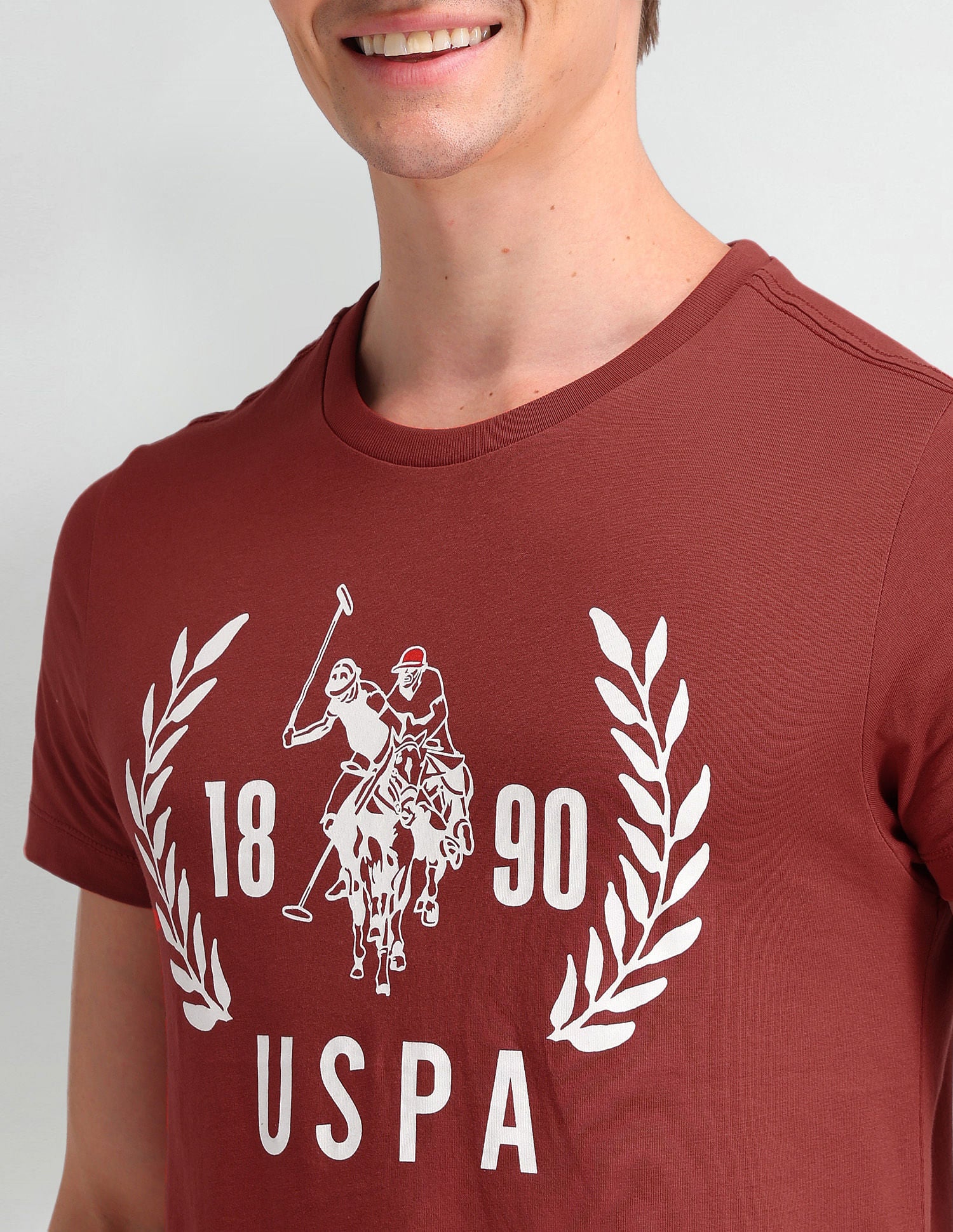 Brand Printed Muscle Fit T-Shirt Rust - U.S. Polo Assn. India | Large