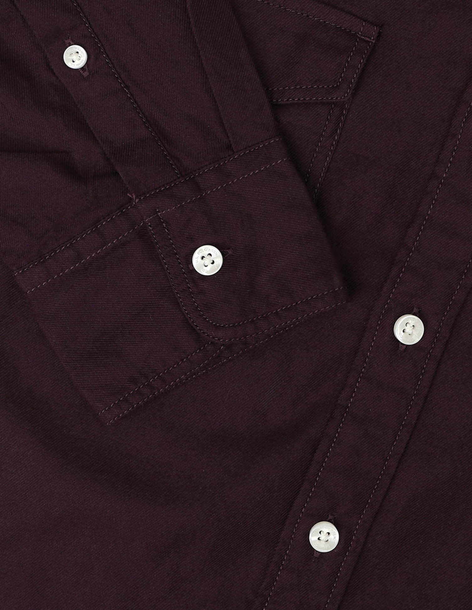 Solid Regular Fit Twill Shirt Burgundy - U.S. POLO ASSN. | Large