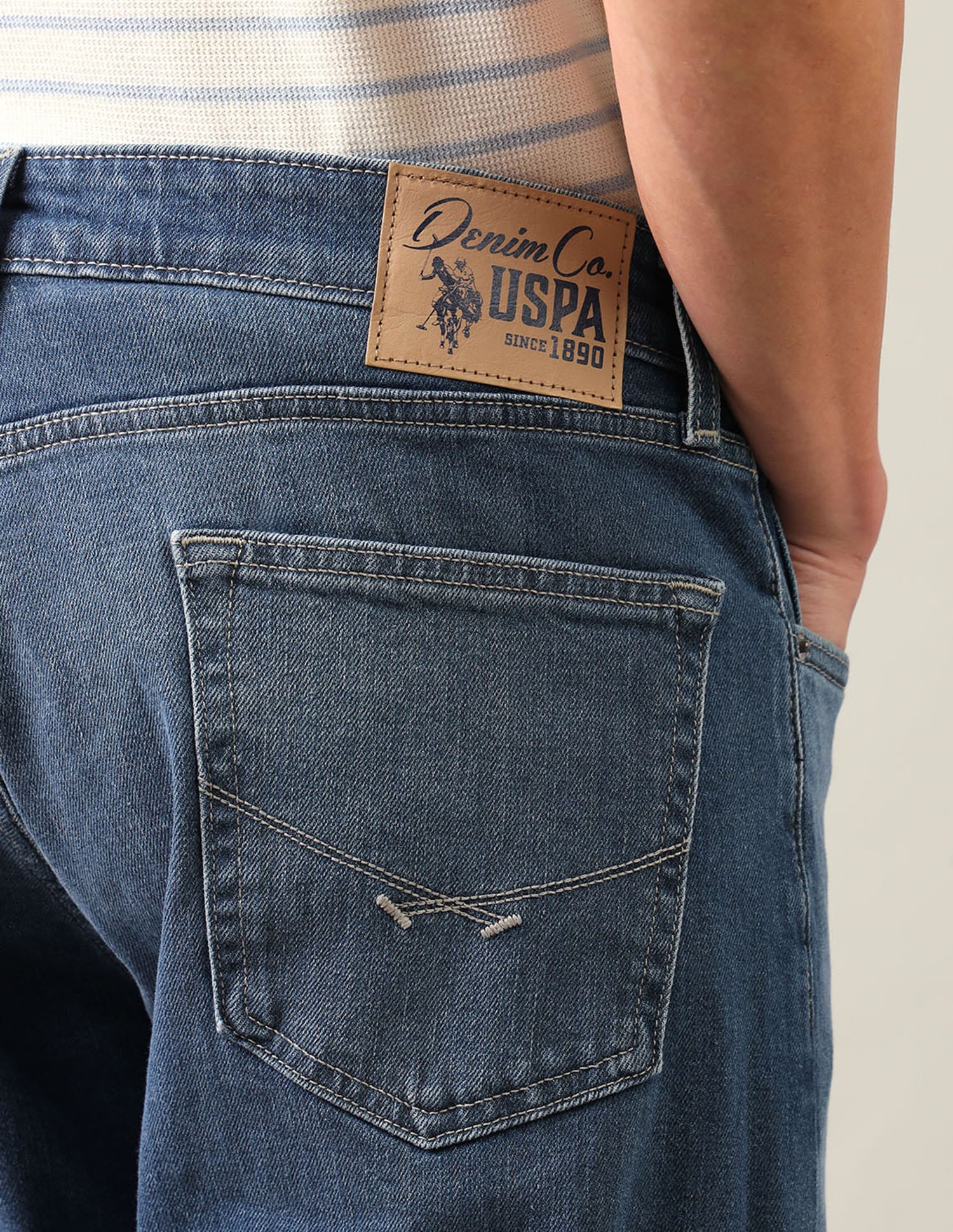 Mason Regular Straight Fit Blue Jeans Blue - U.S. Polo Assn. India | Large