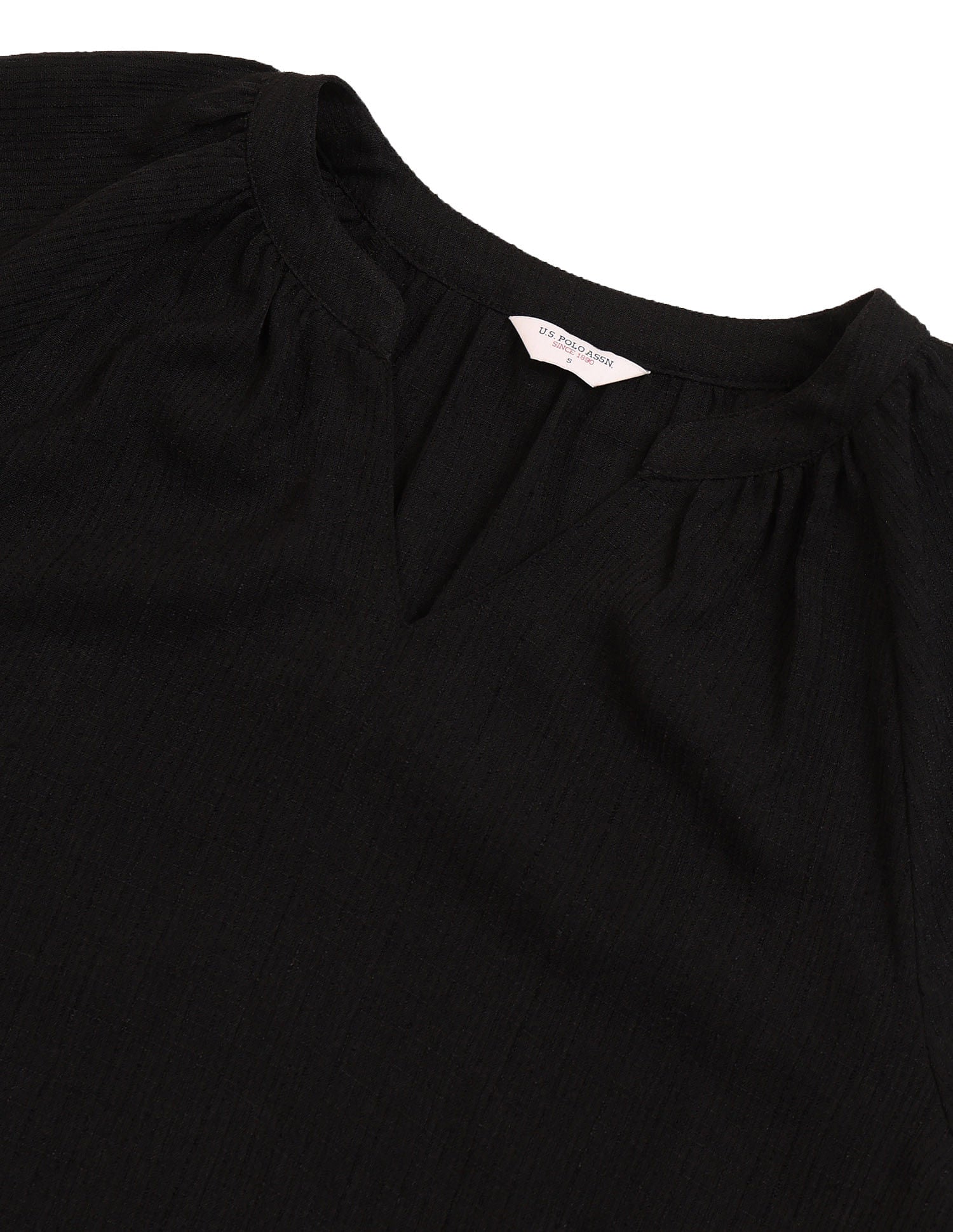 Floral Embroidered Top Black - U.S. POLO ASSN. | Large