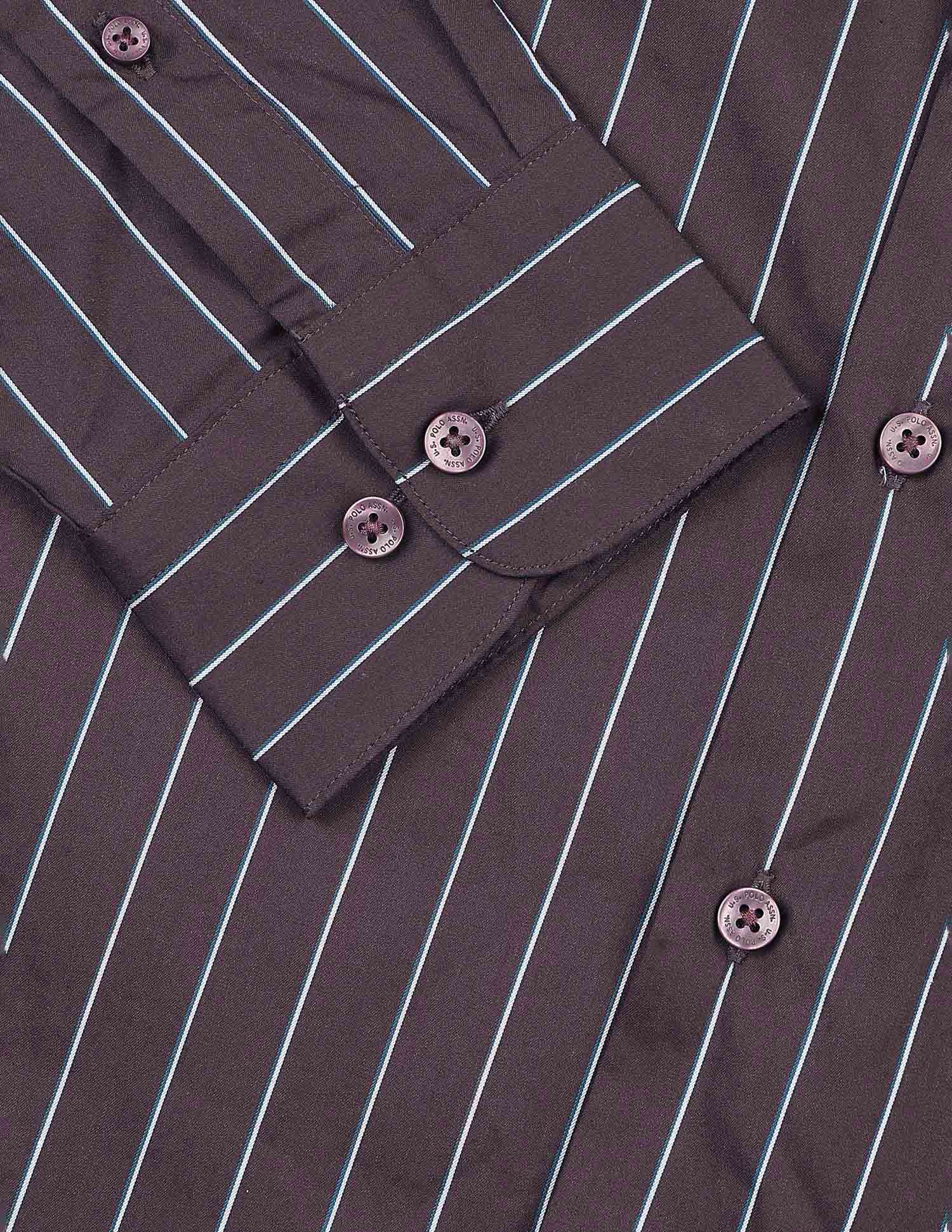 Vertical Striped Tailored Fit Shirt Wine - U.S. POLO ASSN. | Large