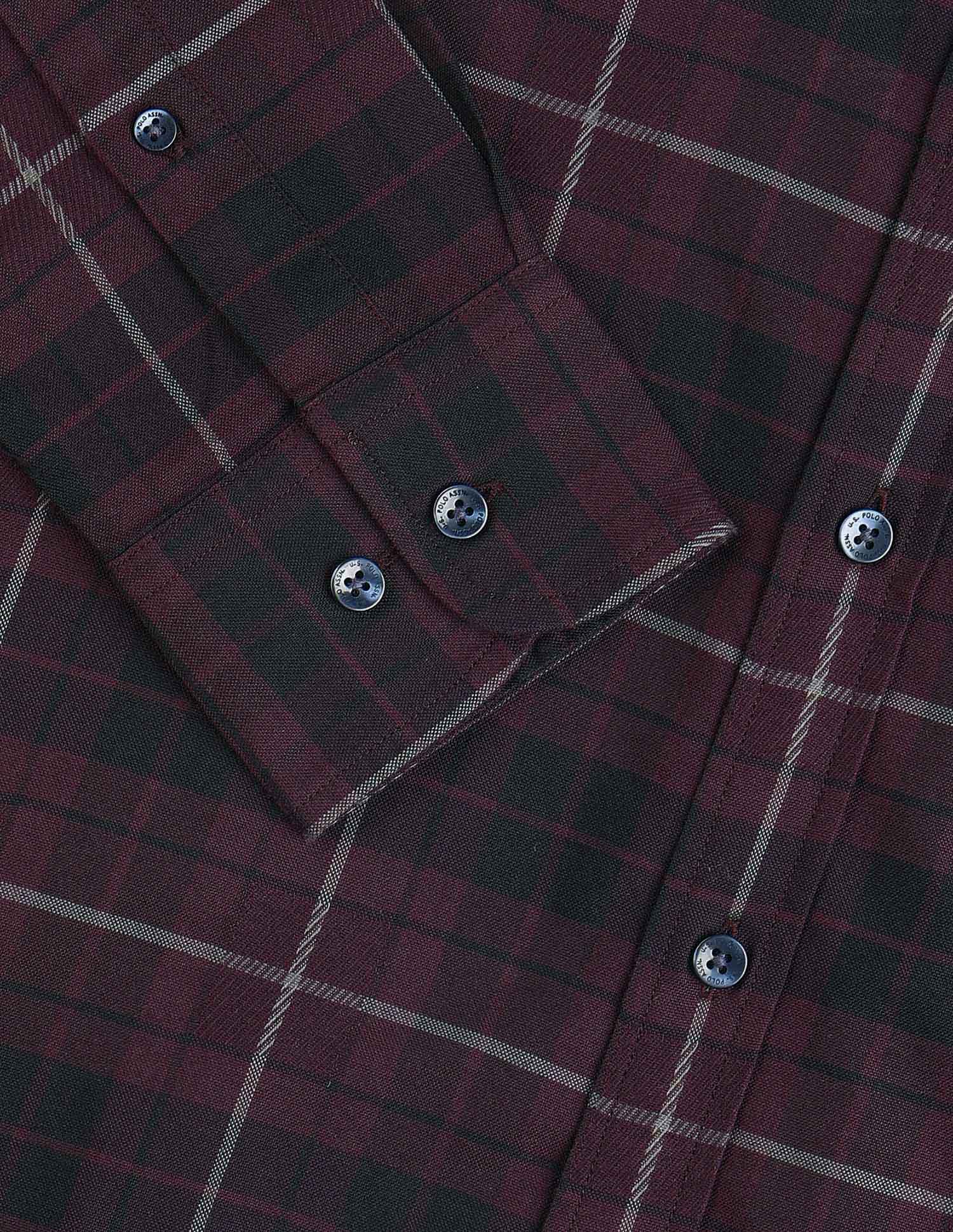 Plaid Checked Dobby Shirt Wine - U.S. Polo Assn. India | Large