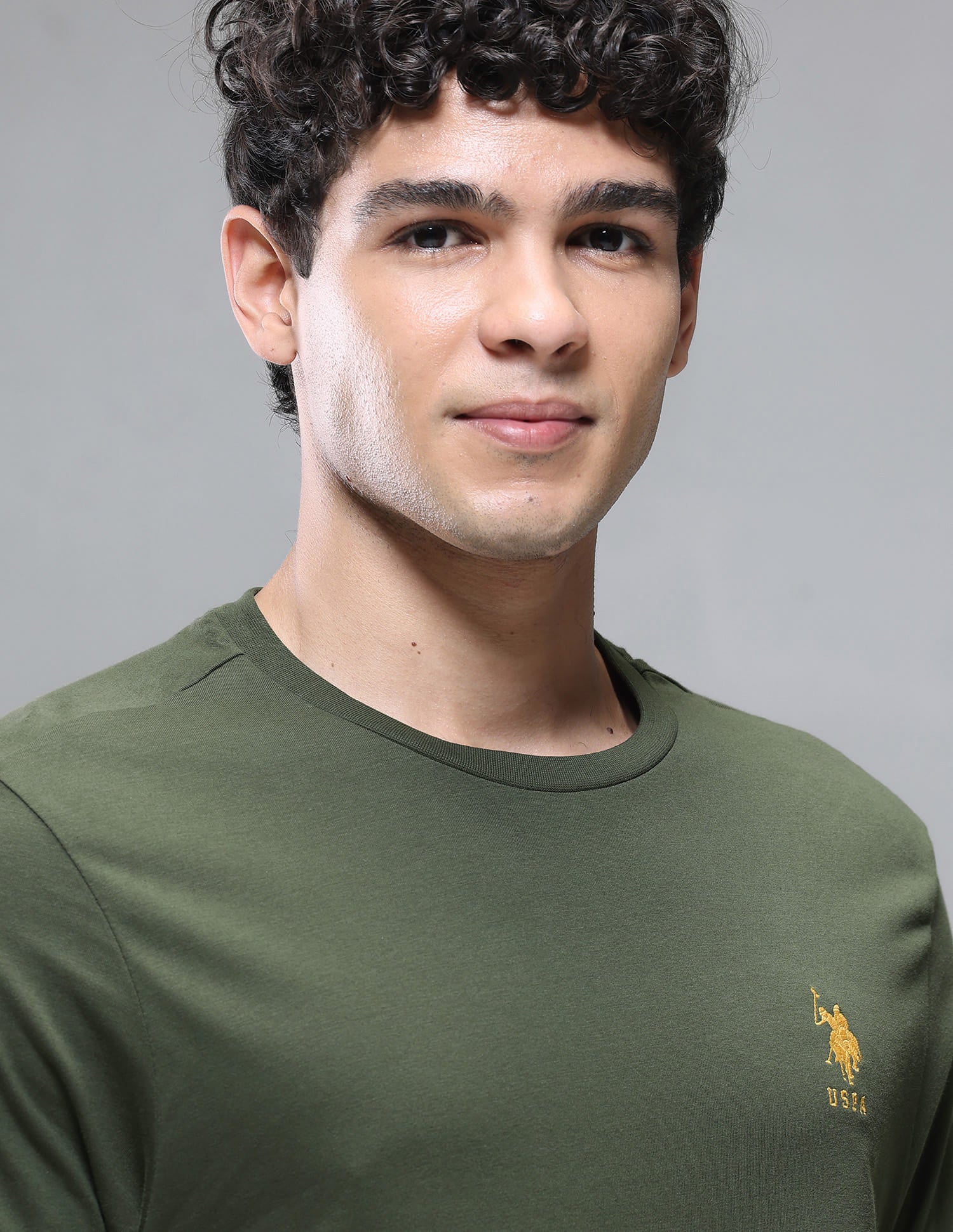 Tonal Logo Cotton 1633 Lounge T-Shirt - Pack Of 2 Olive and Black - U.S. Polo Assn. India | Large