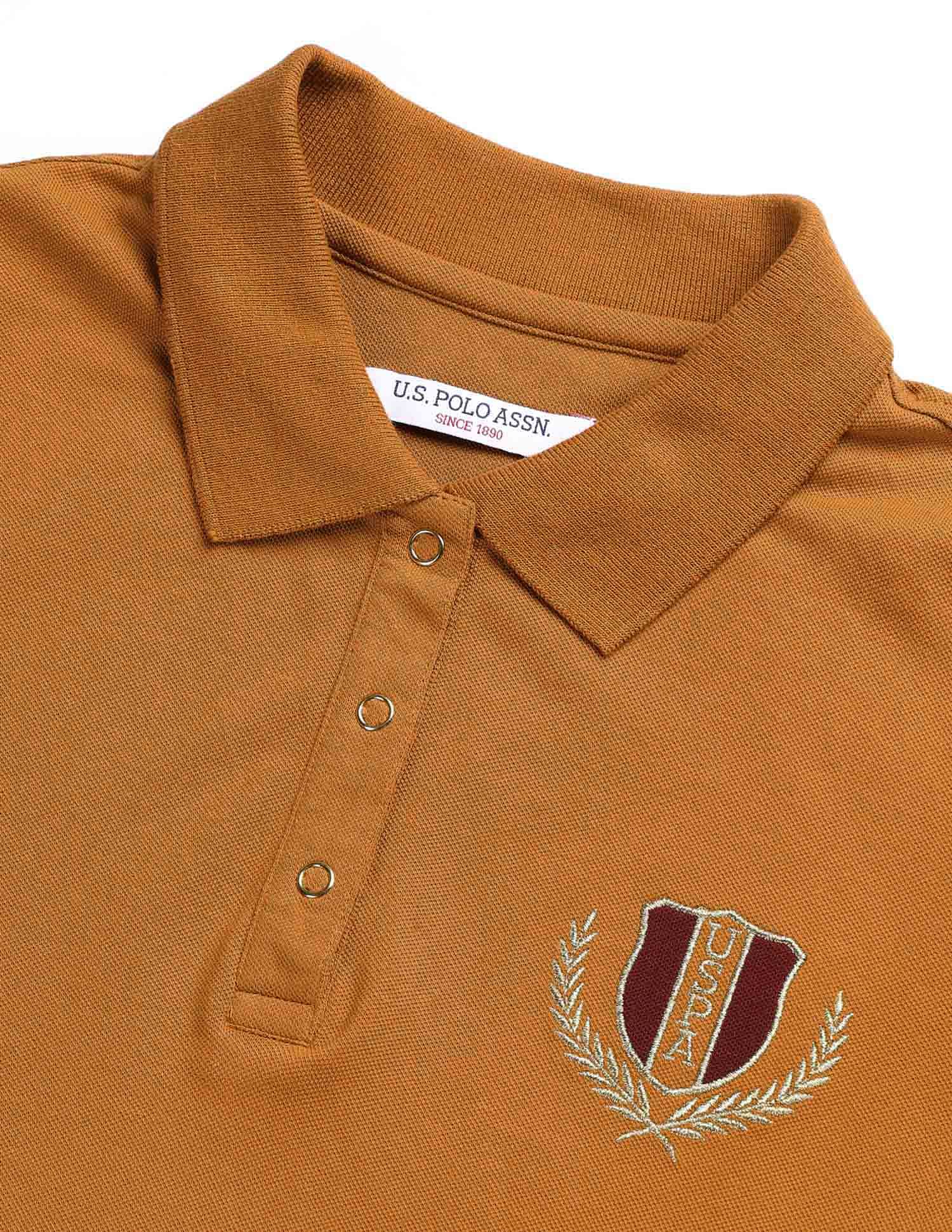 Regular 3 Button Polo With Embroidery Orange - U.S. POLO ASSN. | Large