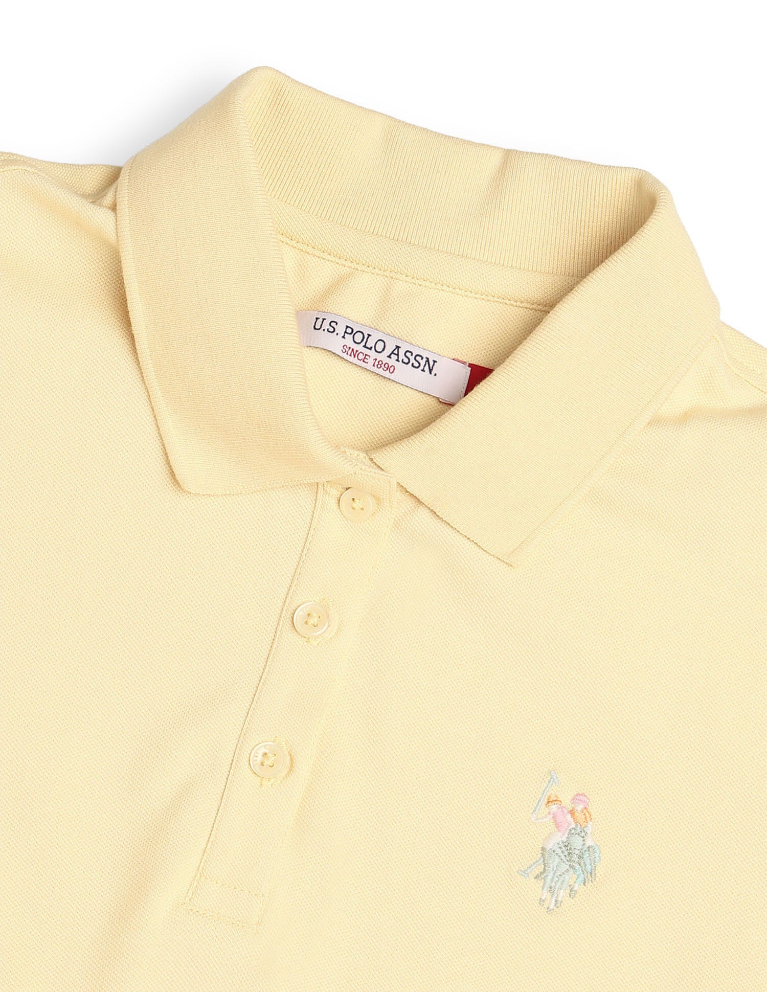 Regular Fit Solid Polo Shirt Yellow - U.S. Polo Assn. India | Large