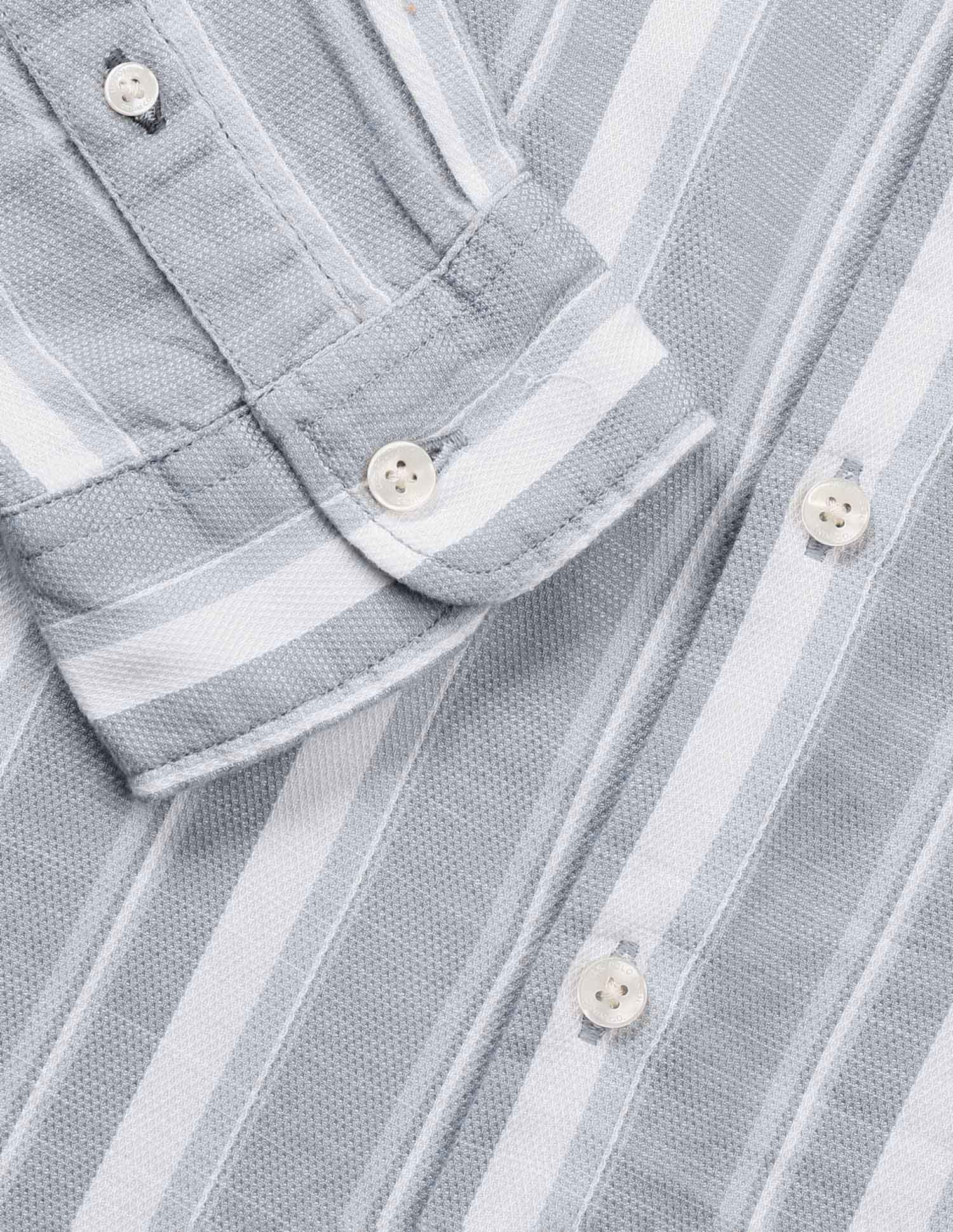 Vertical Striped Regular Fit Shirt Light Grey - U.S. Polo Assn. India | Large