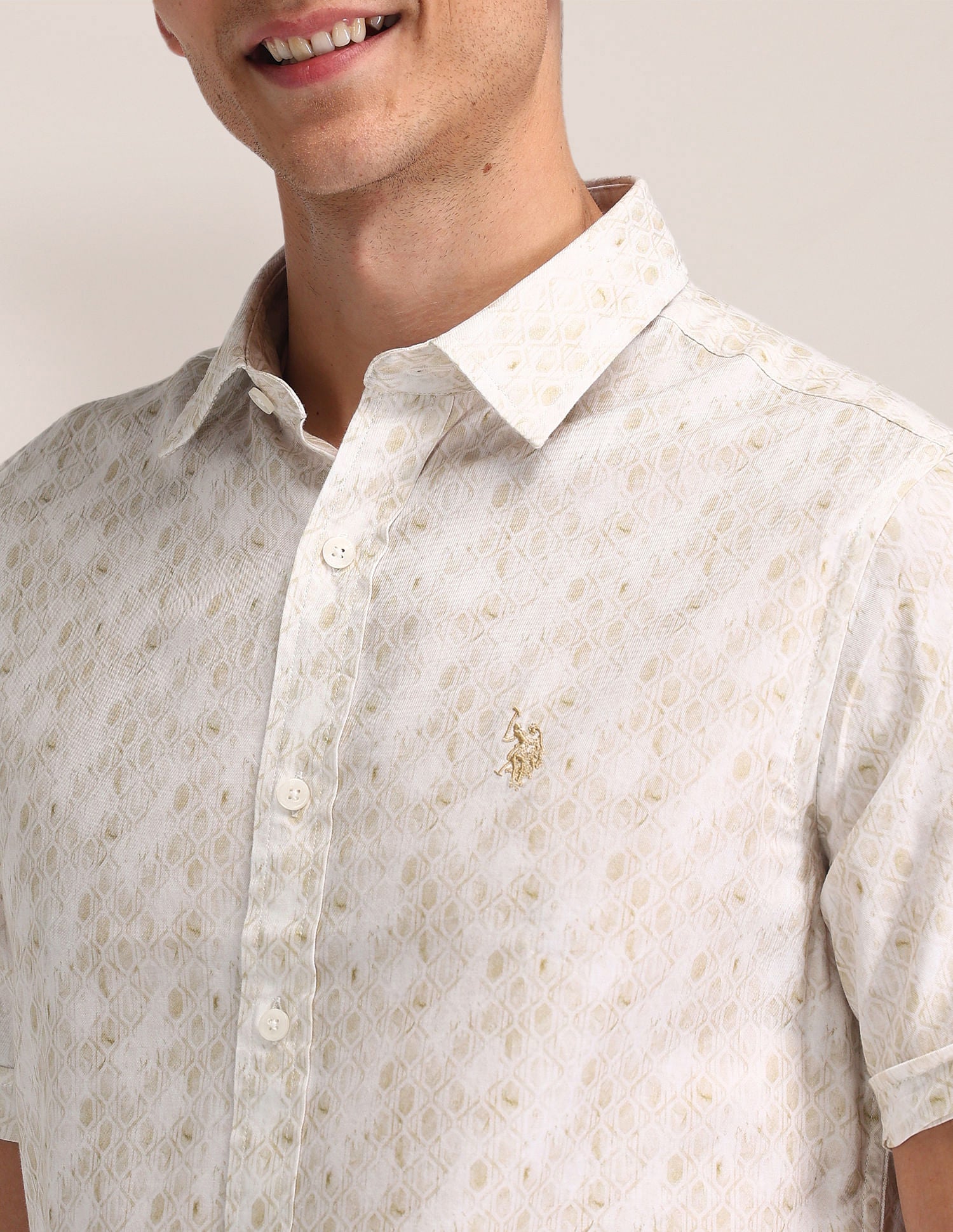 All Over Digital Print Shirt Yellow - U.S. Polo Assn. India | Large