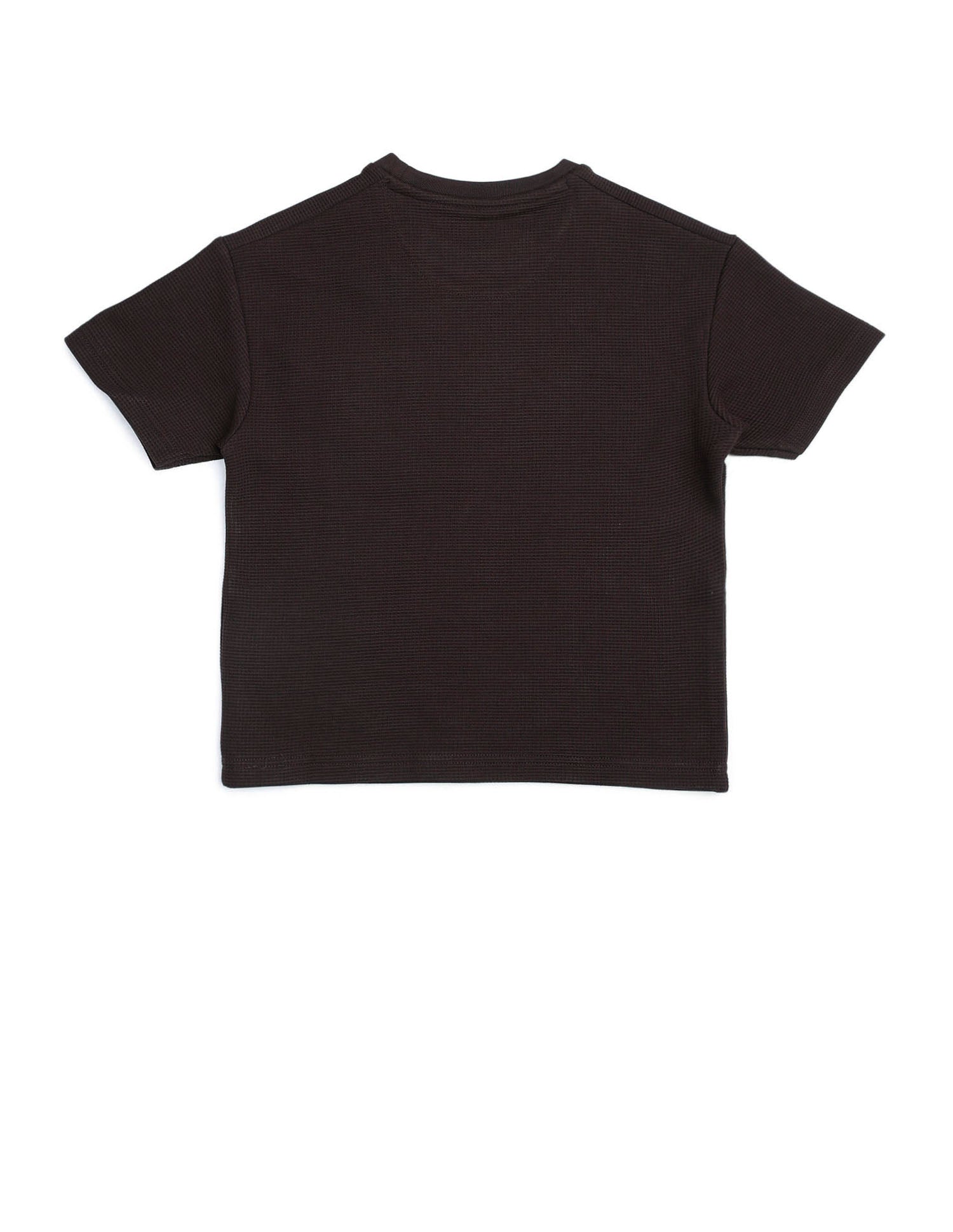 Boys Textured Boxy Fit T Shirt Dark Brown - U.S. POLO ASSN. | Large