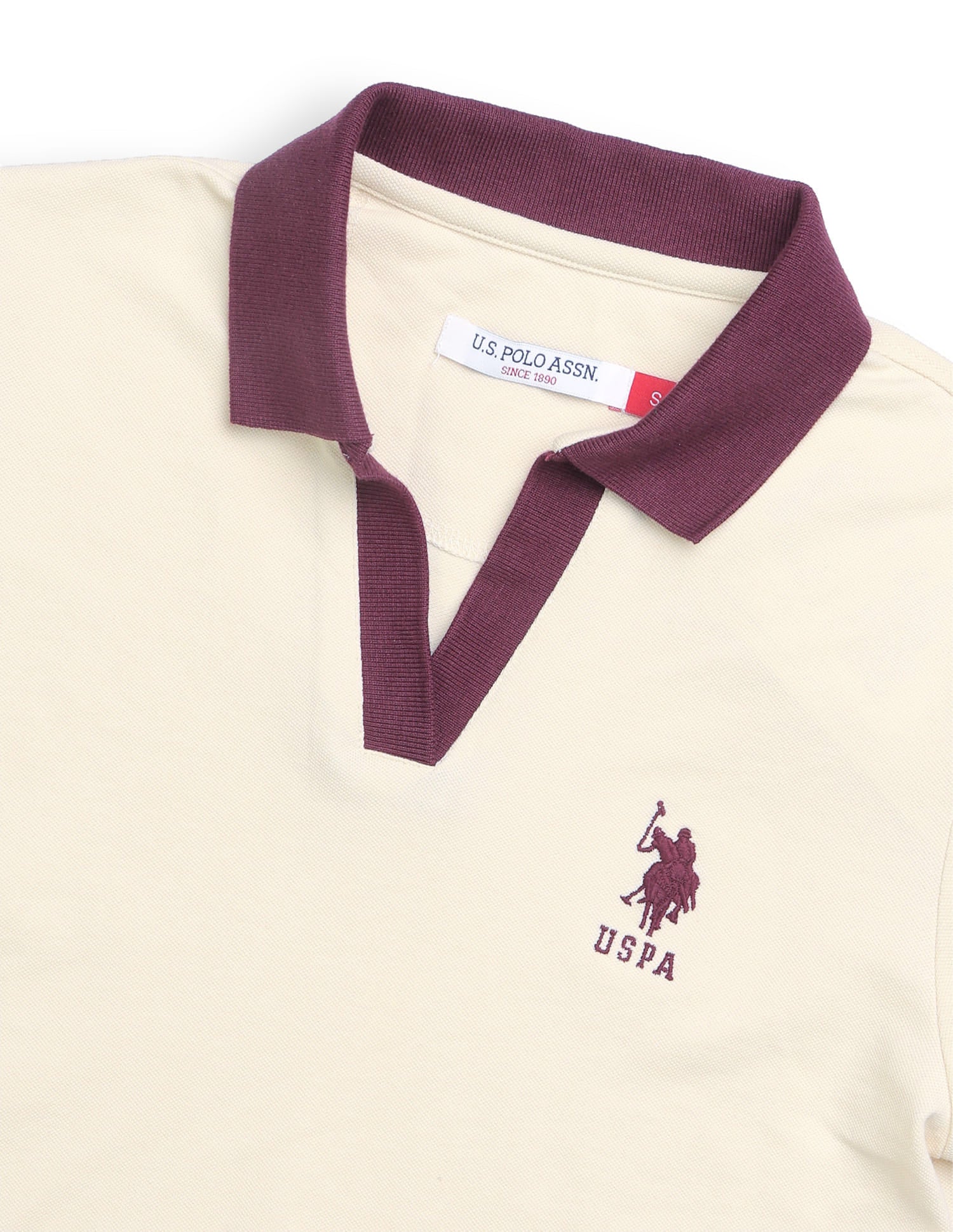 Contrast Collar Regular Fit Polo Shirt White - U.S. Polo Assn. India | Large