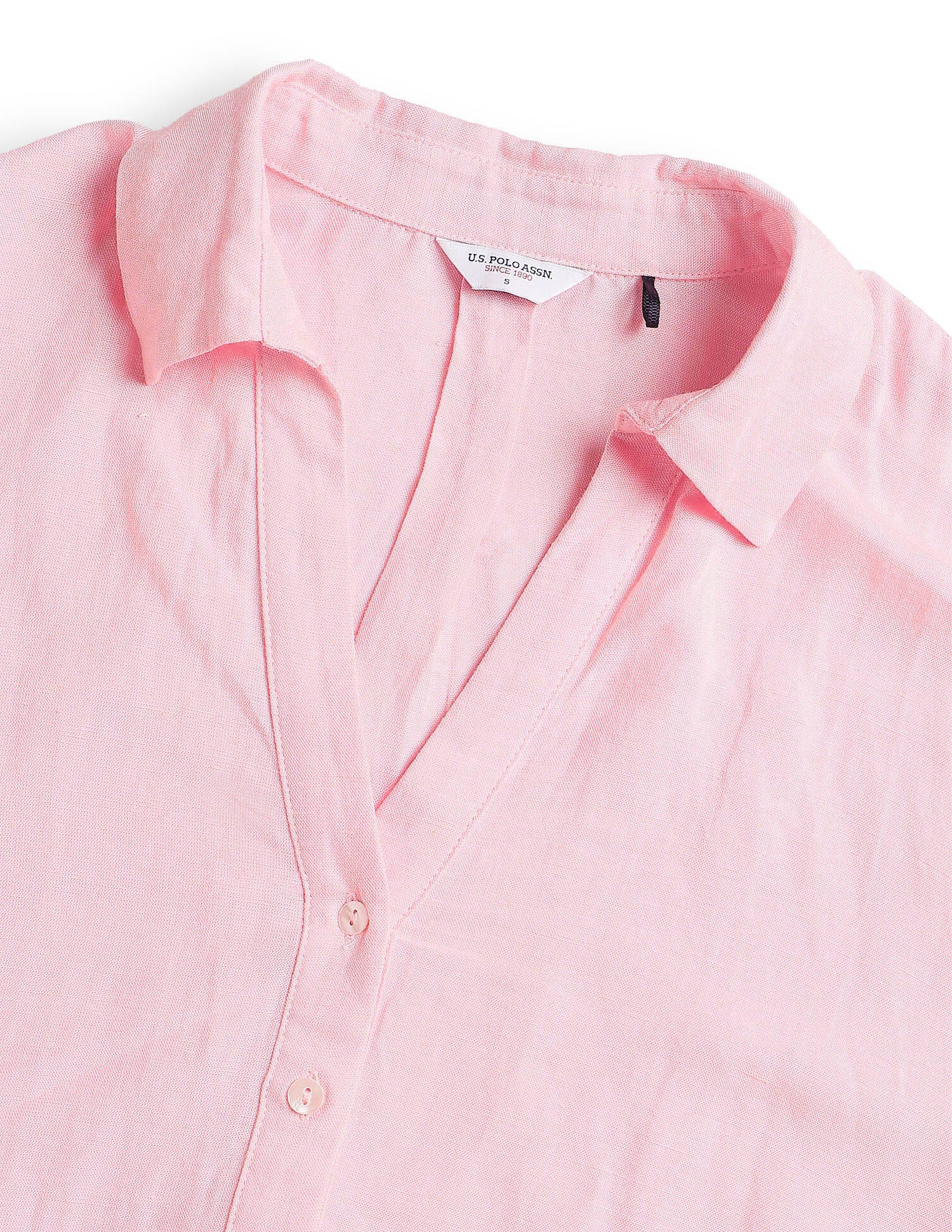 Solid Relaxed Fit Drop Shoulder Shirt Pink - U.S. Polo Assn. India | Large