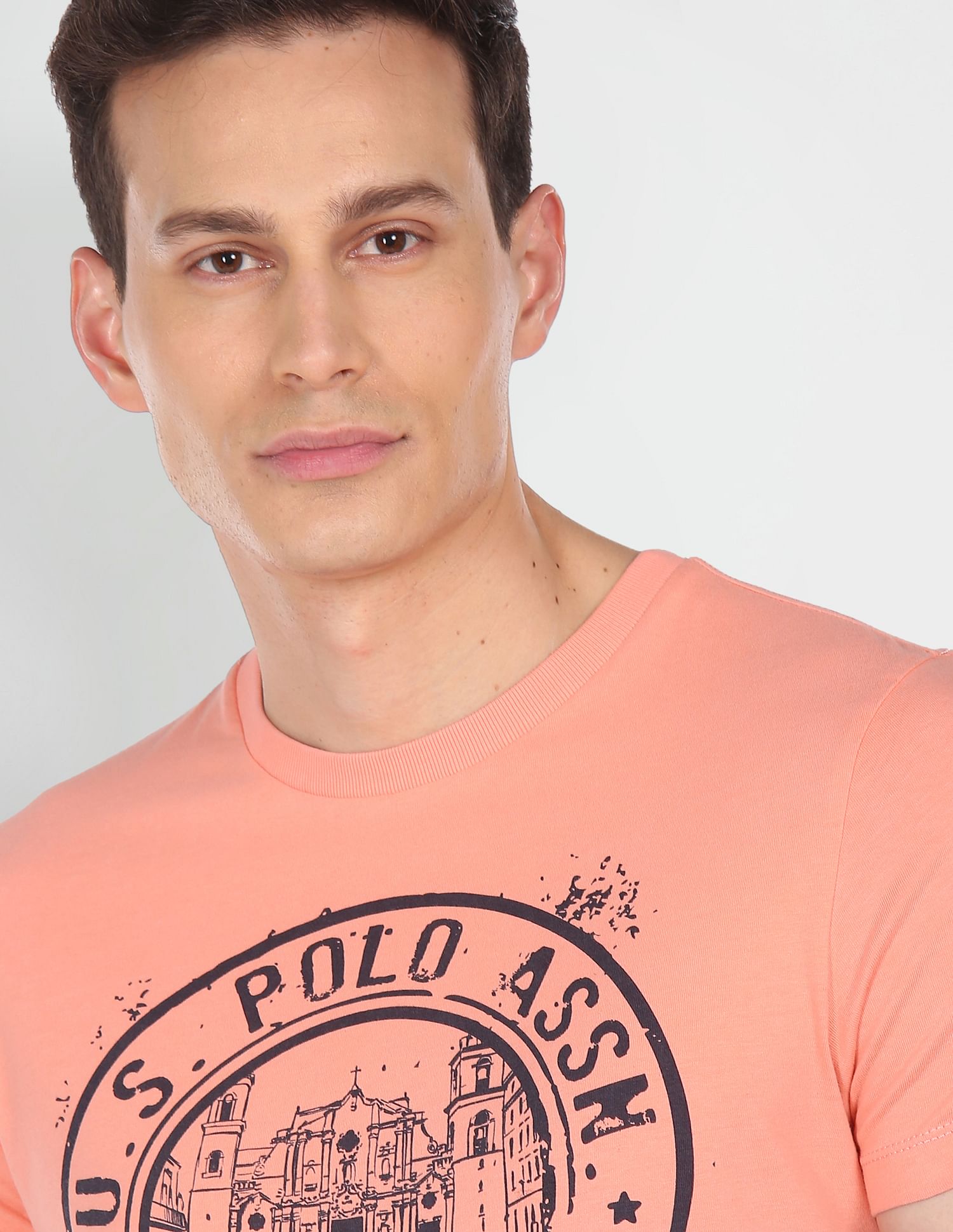 Brand Print Ombre Dyed T-Shirt Pink - U.S. POLO ASSN. | Large