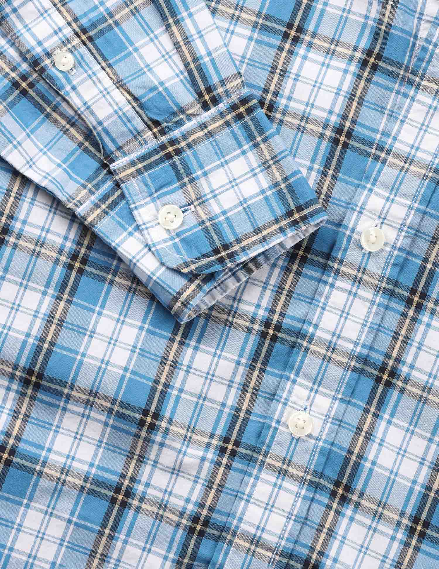 Plaid Checked Tailored Fit Shirt Blue - U.S. Polo Assn. India | Large