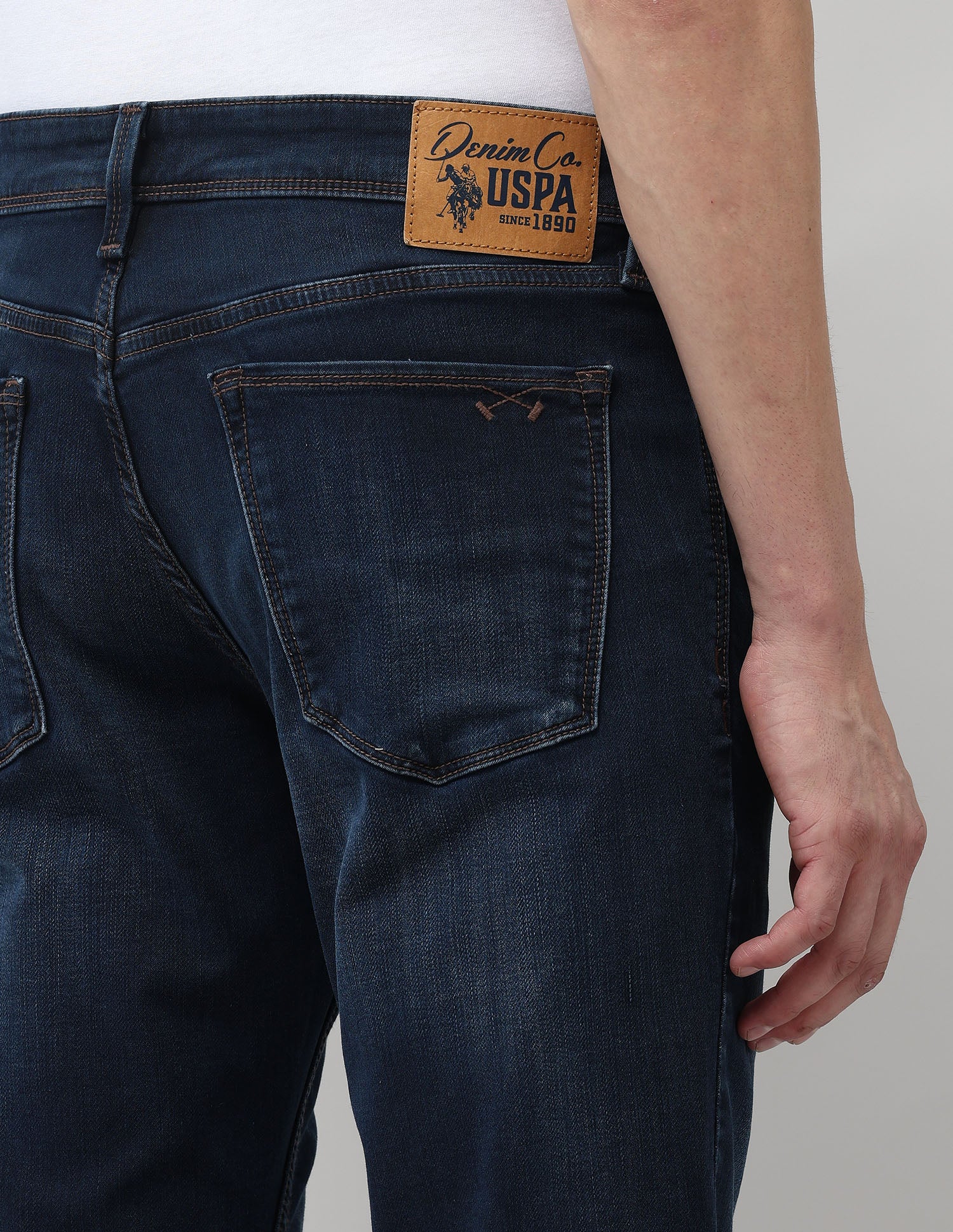 Brandon Slim Tapered Fit Blue Jeans Dark Blue - U.S. POLO ASSN. | Large