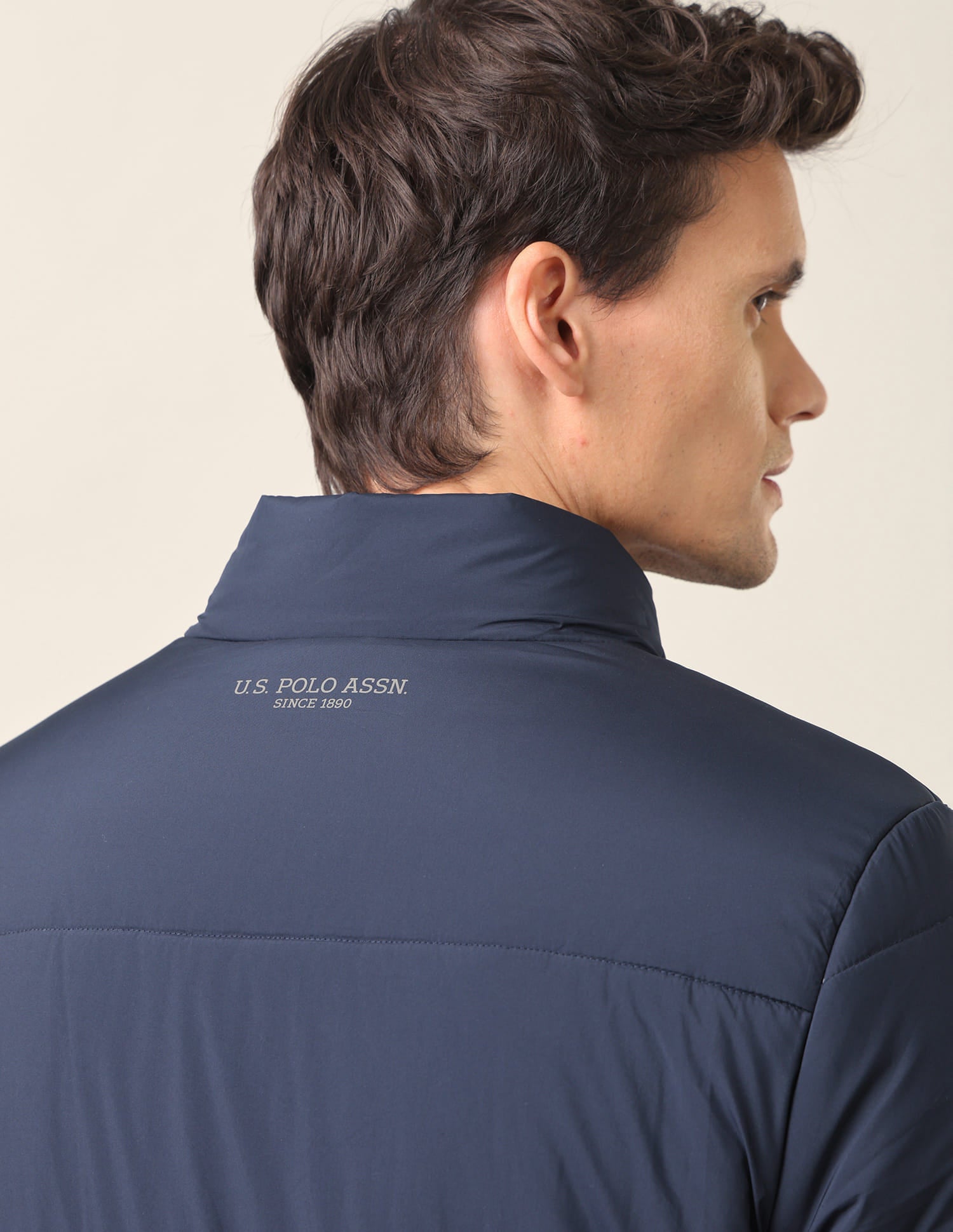 Solid High Neck Jacket Navy - U.S. Polo Assn. India | Large