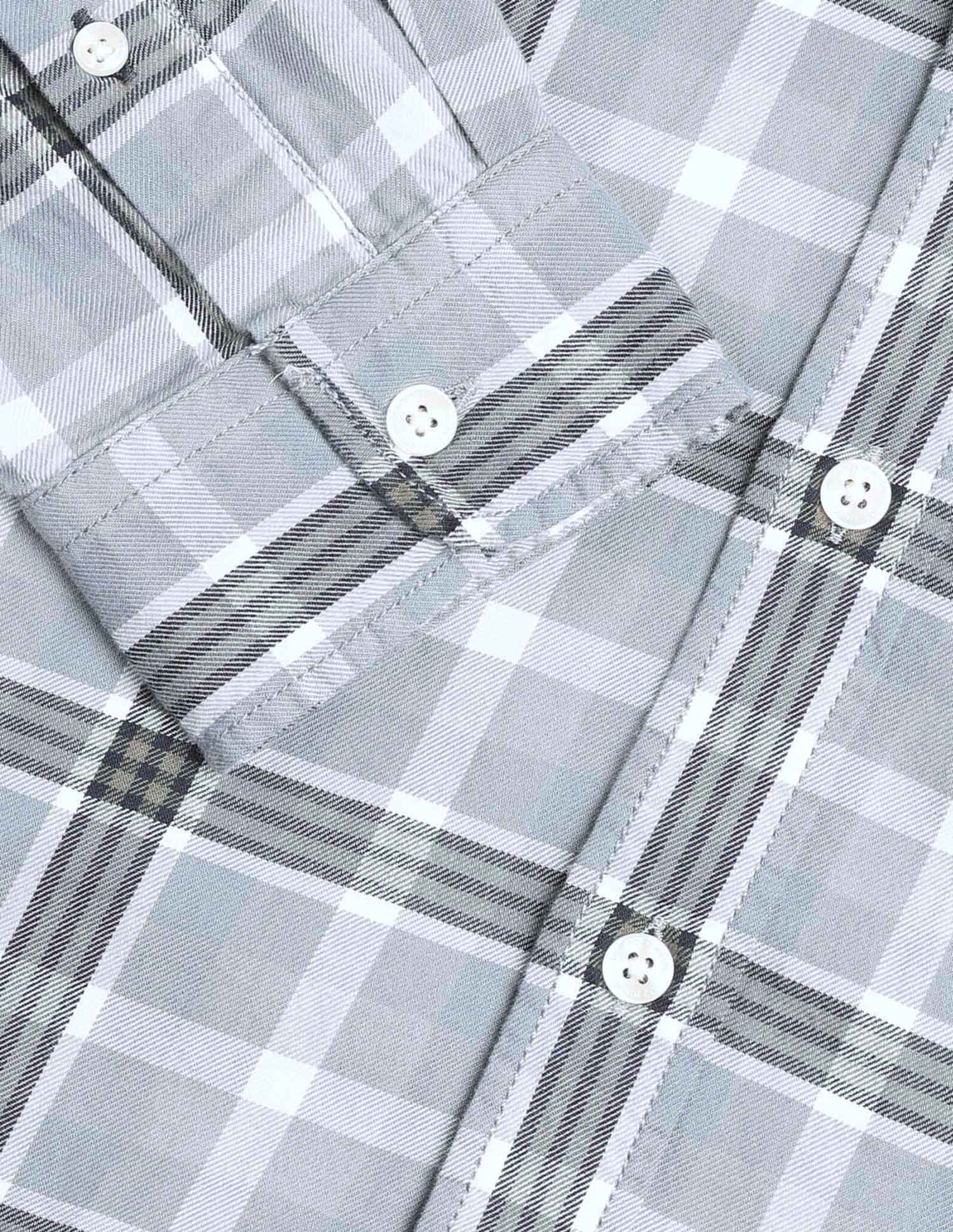 Tartan Checked Pure Cotton Shirt Grey - U.S. Polo Assn. India | Large