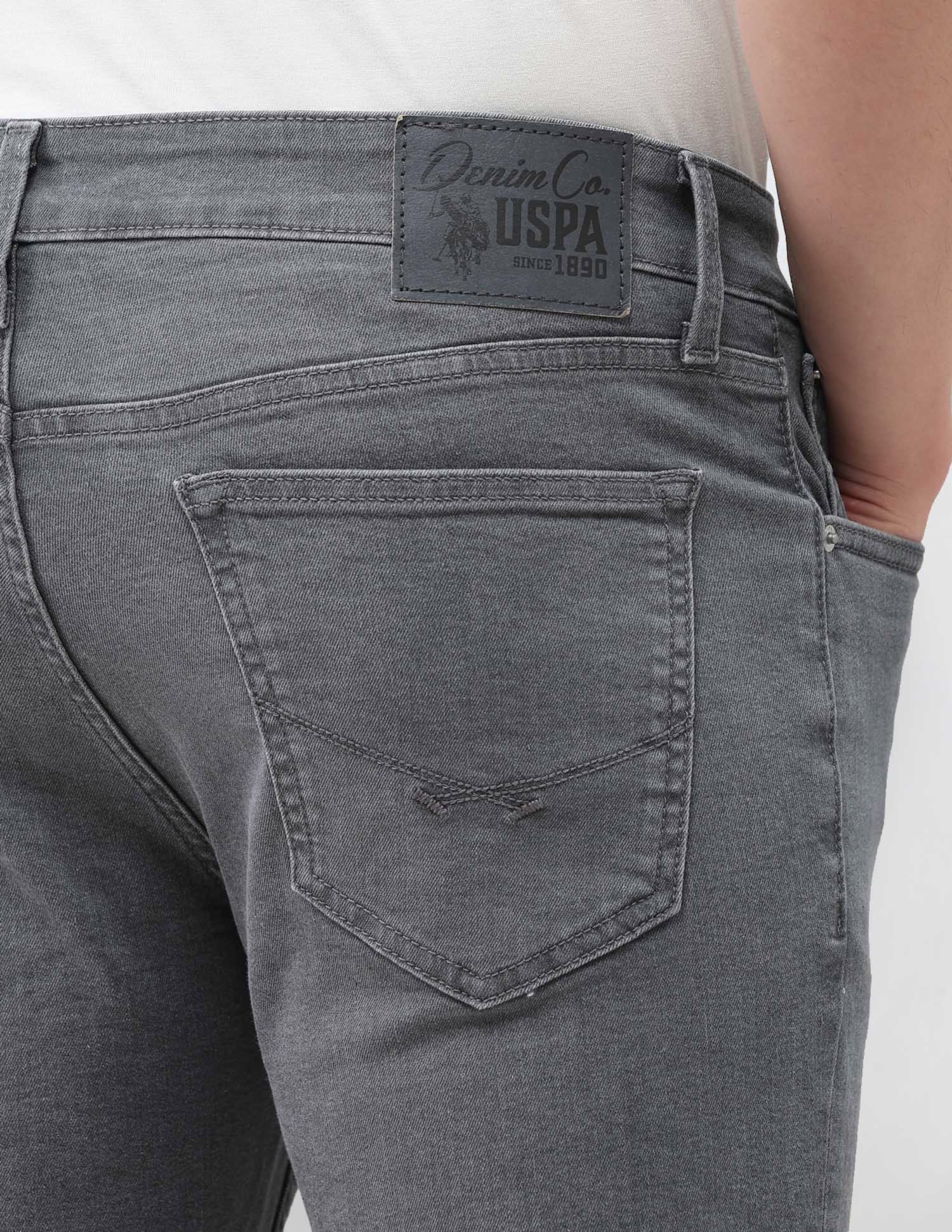 Brandon Slim Tapered Fit Grey Jeans Grey - U.S. Polo Assn. India | Large