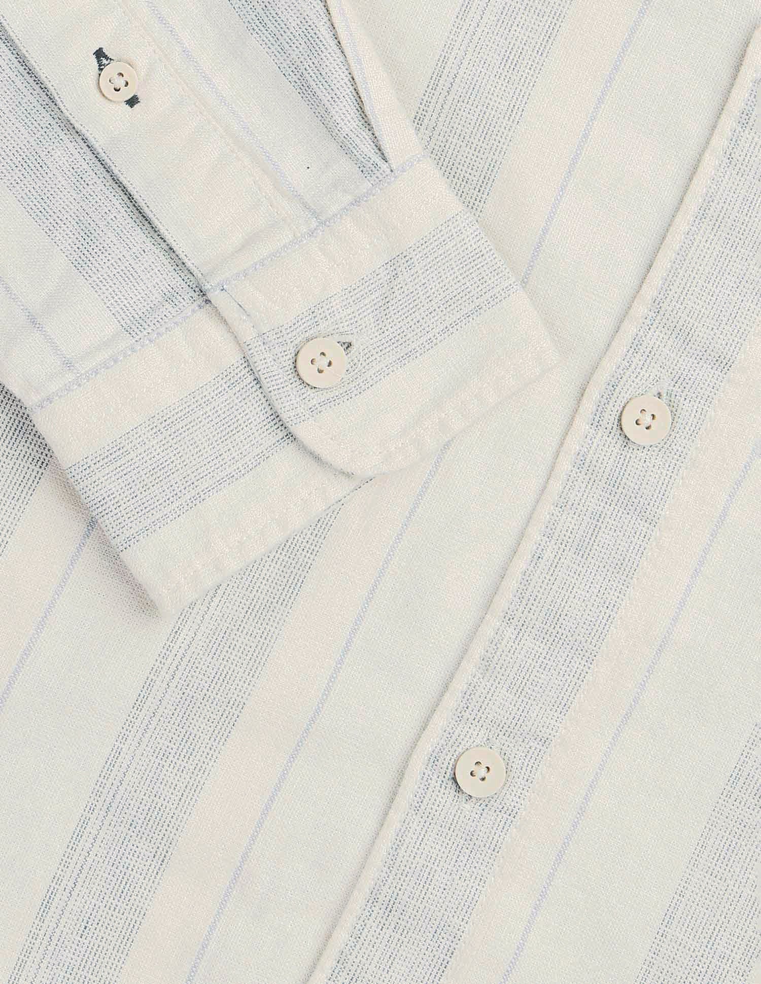 Vertical Striped Self Design Dobby Shirt Off-White - U.S. POLO ASSN. | Large