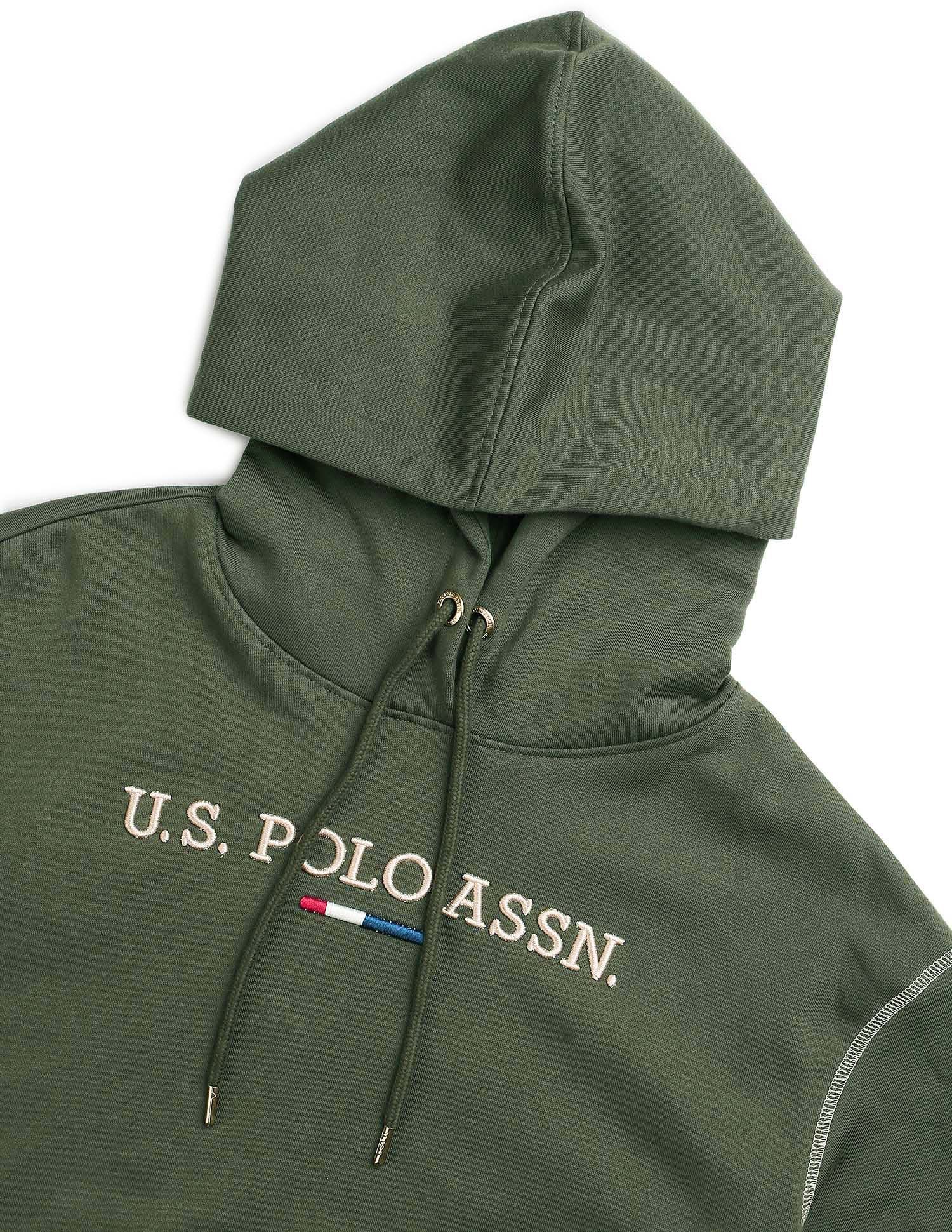 Loose Fit Hooded Sweatshirt Green - U.S. POLO ASSN. | Large