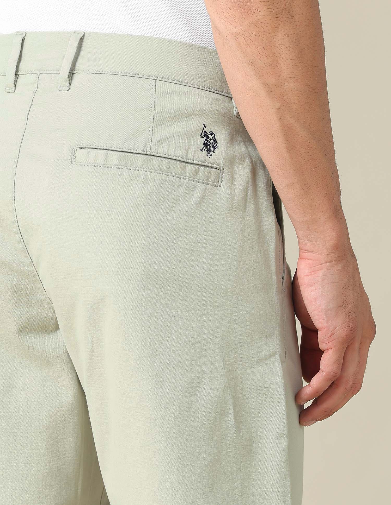 Solid Slim Fit Shorts Sage - U.S. POLO ASSN. | Large
