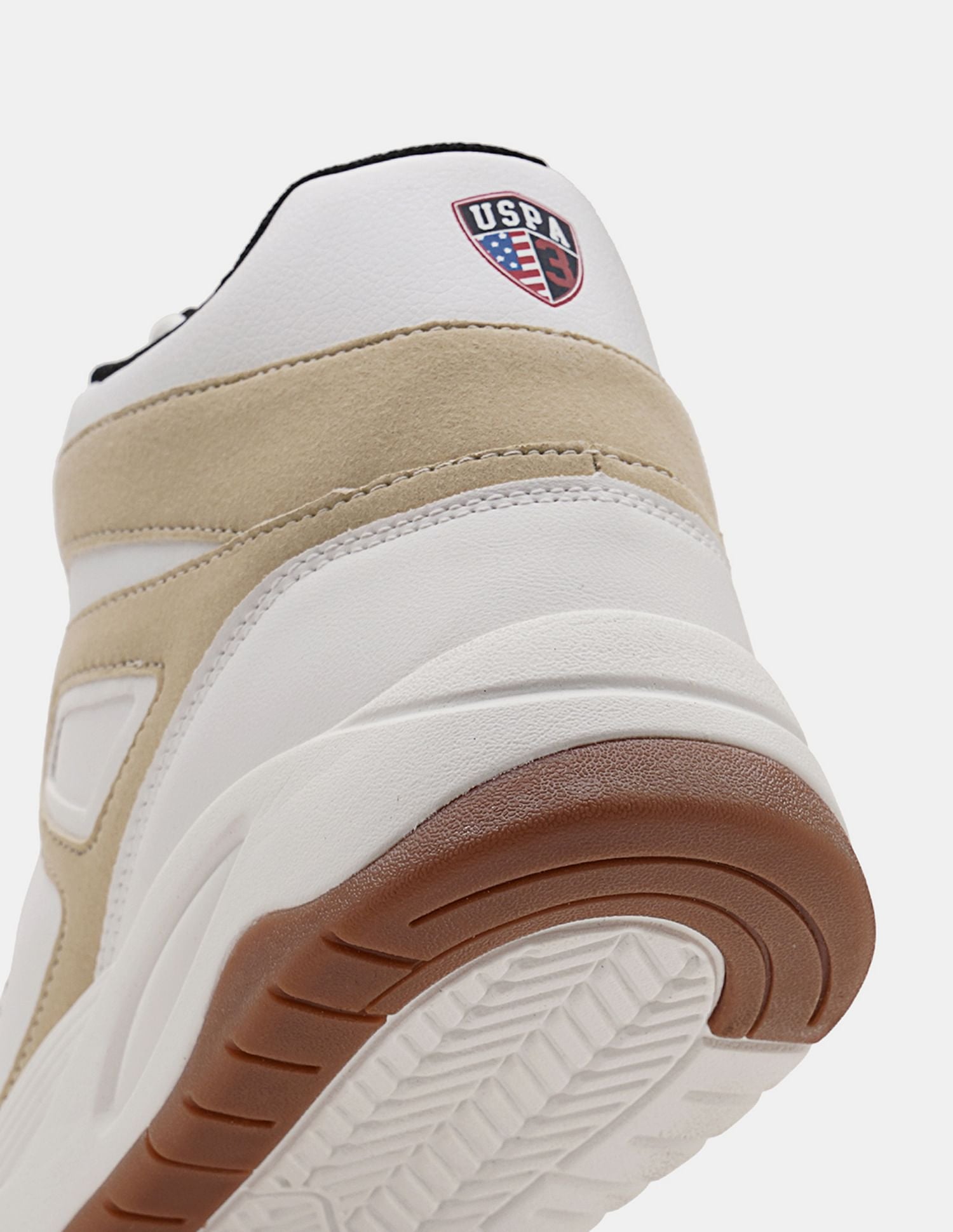Men Bruce Mid Top Sneakers Beige - U.S. POLO ASSN. | Large