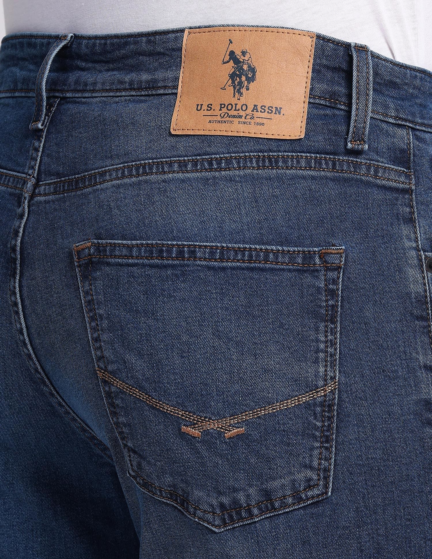 Harold Slim Straight Blue Jeans Blue - U.S. Polo Assn. India | Large
