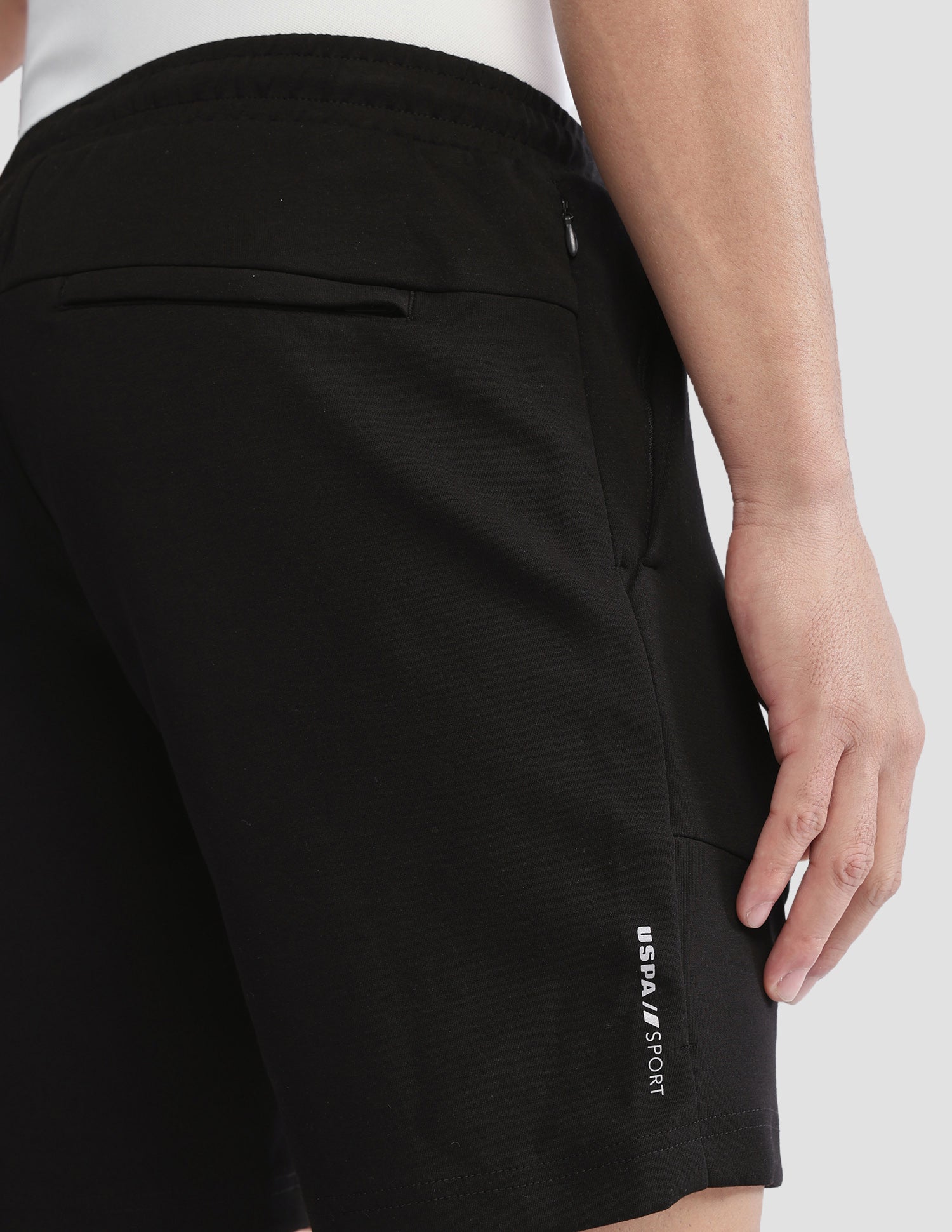 Solid Regular Fit Active Shorts Black - U.S. Polo Assn. India | Large