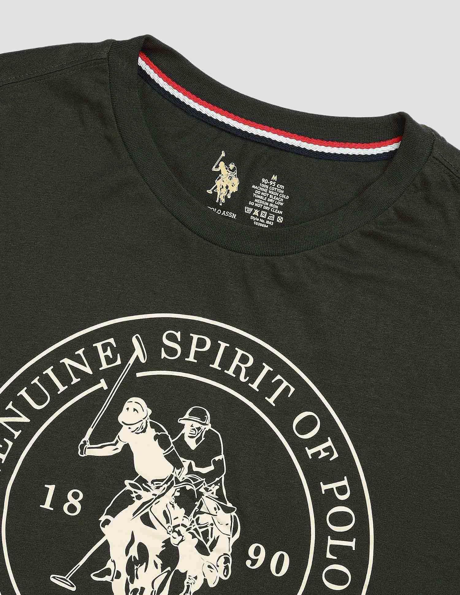 Comfort Fit Printed I643 Lounge T-Shirt - Pack Of 1 Olive - U.S. POLO ASSN. | Large