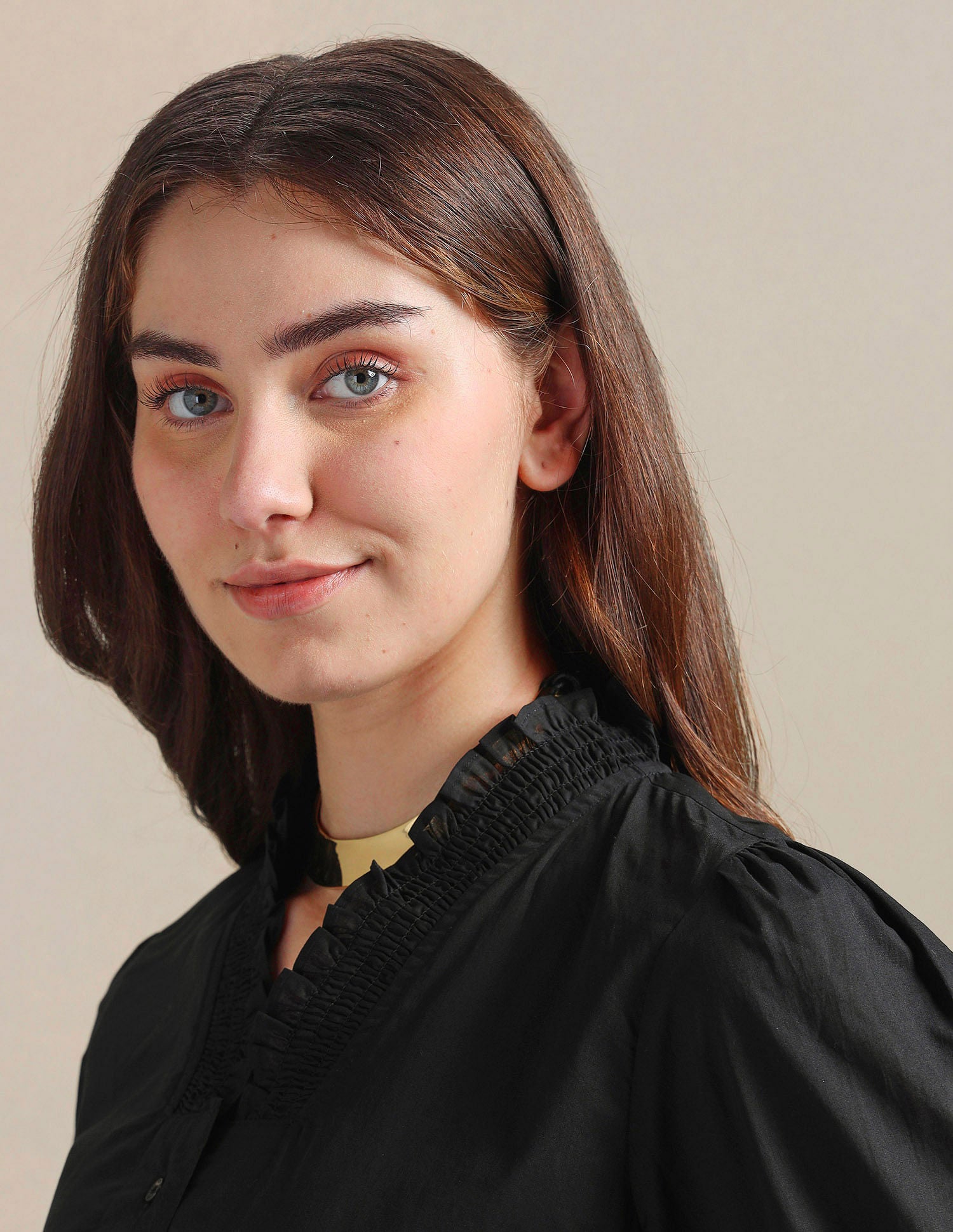 Ruffled V-Neck Cotton Top Off-White - U.S. POLO ASSN. | Large