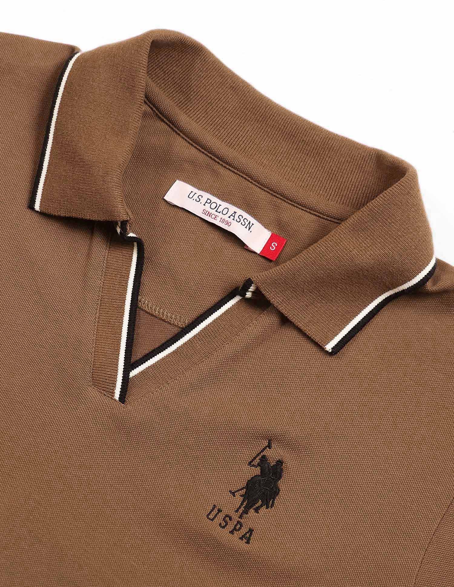Regular Fit Solid Polo Shirt Brown - U.S. POLO ASSN. | Large