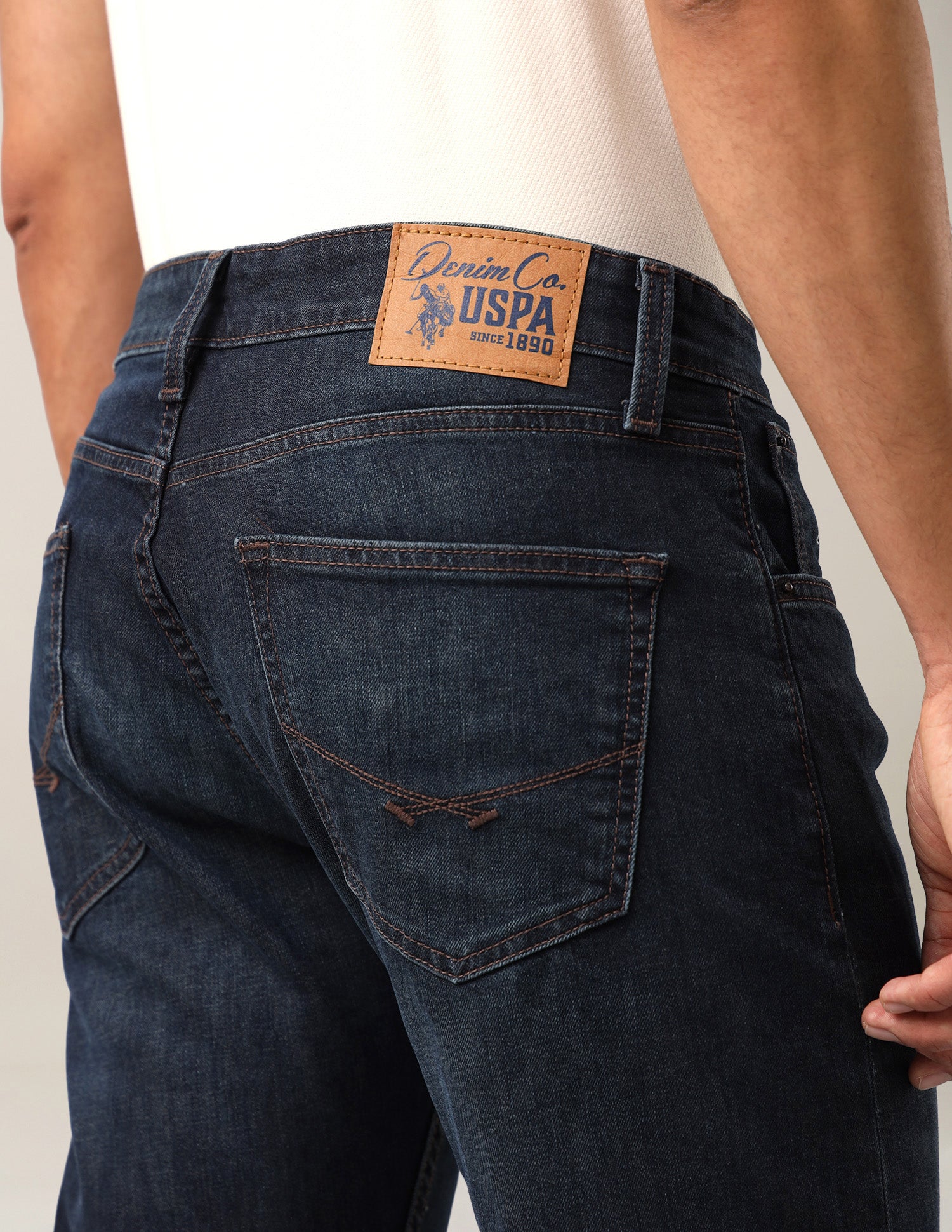 Mason Regular Straight Fit Blue Jeans Mid Blue - U.S. Polo Assn. India | Large