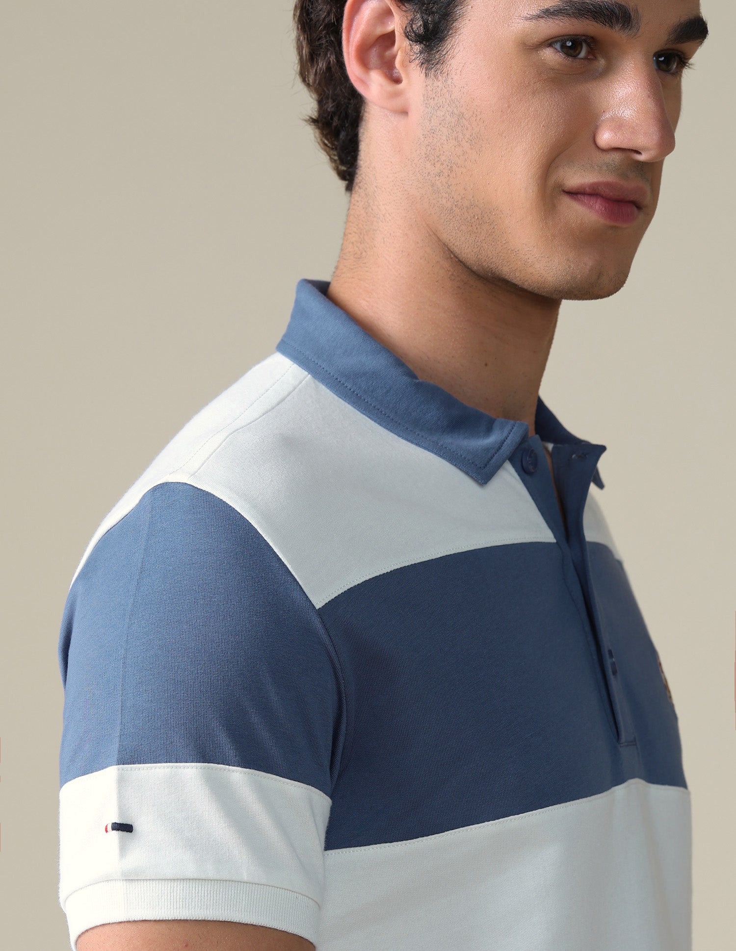 Horizontal Striped Slim Fit Polo Shirt Blue - U.S. Polo Assn. India | Large